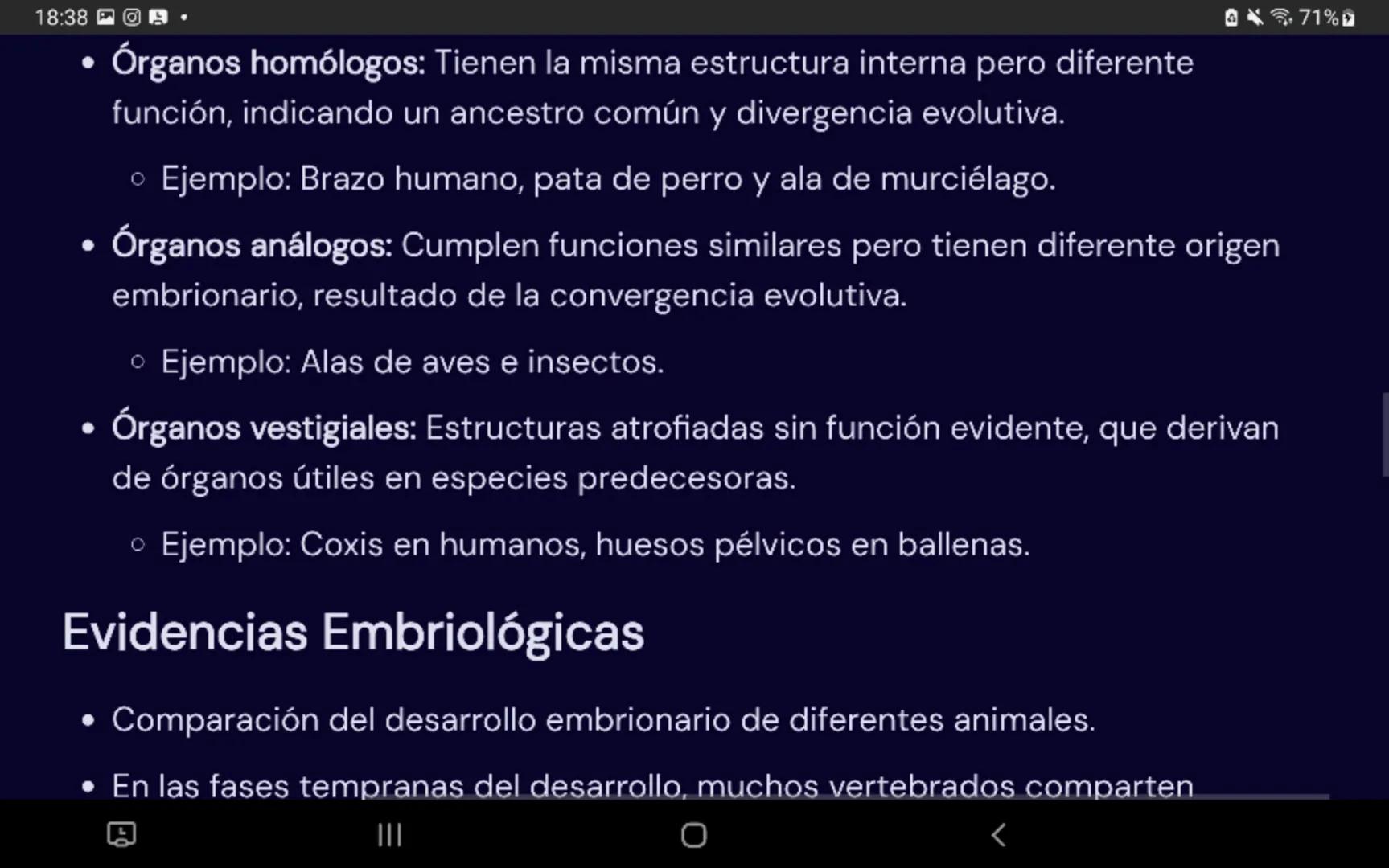 18:38
Evolución Biológica y Evidencias
Ideas Centrales
• La diversidad de la vida en la Tierra ha sido objeto de estudio a lo largo de la