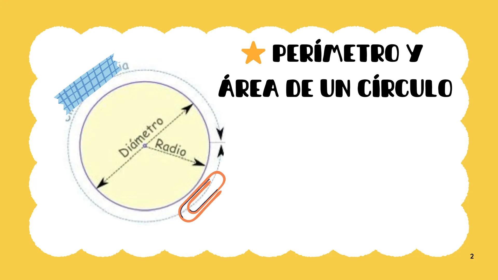 # Área y
perímetro de
los círculo
GEOMETRÍA
MATEMATICAS
7MO BACICO
INSIRADO POR mathspace # ★ PERÍMETRO Y
## ÁREA DE UN CÍRCULO
Diámetro