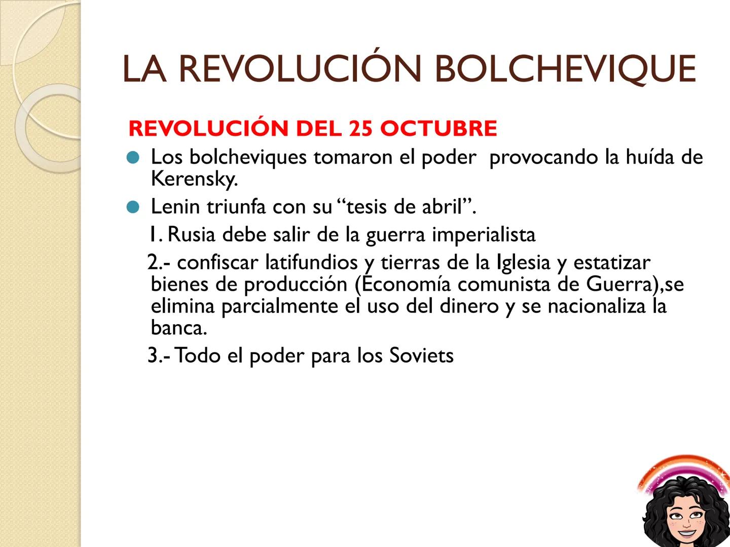 # La Revolución Rusa # RUSIA ANTES DE LA
# REVOLUCIÓN
**Características Políticas:**
1.- Rusia estaba bajo un régimen absoluto.
2.- El Za
