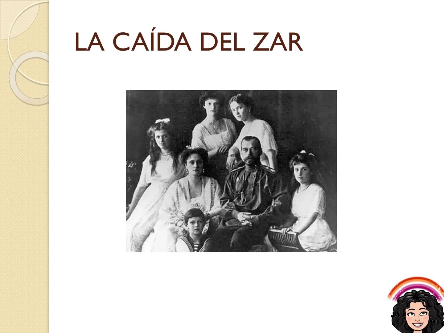 # La Revolución Rusa # RUSIA ANTES DE LA
# REVOLUCIÓN
**Características Políticas:**
1.- Rusia estaba bajo un régimen absoluto.
2.- El Za
