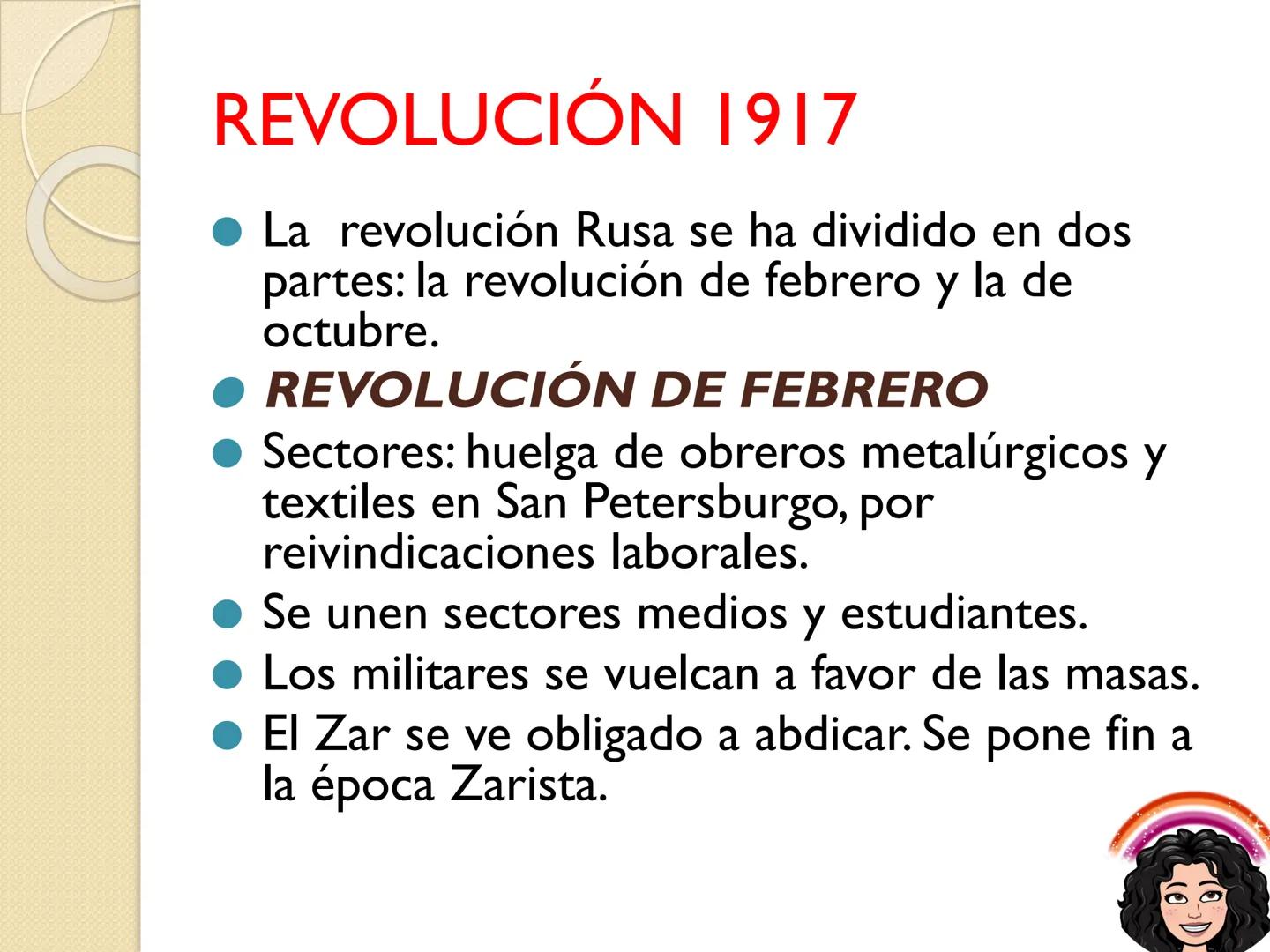 # La Revolución Rusa # RUSIA ANTES DE LA
# REVOLUCIÓN
**Características Políticas:**
1.- Rusia estaba bajo un régimen absoluto.
2.- El Za