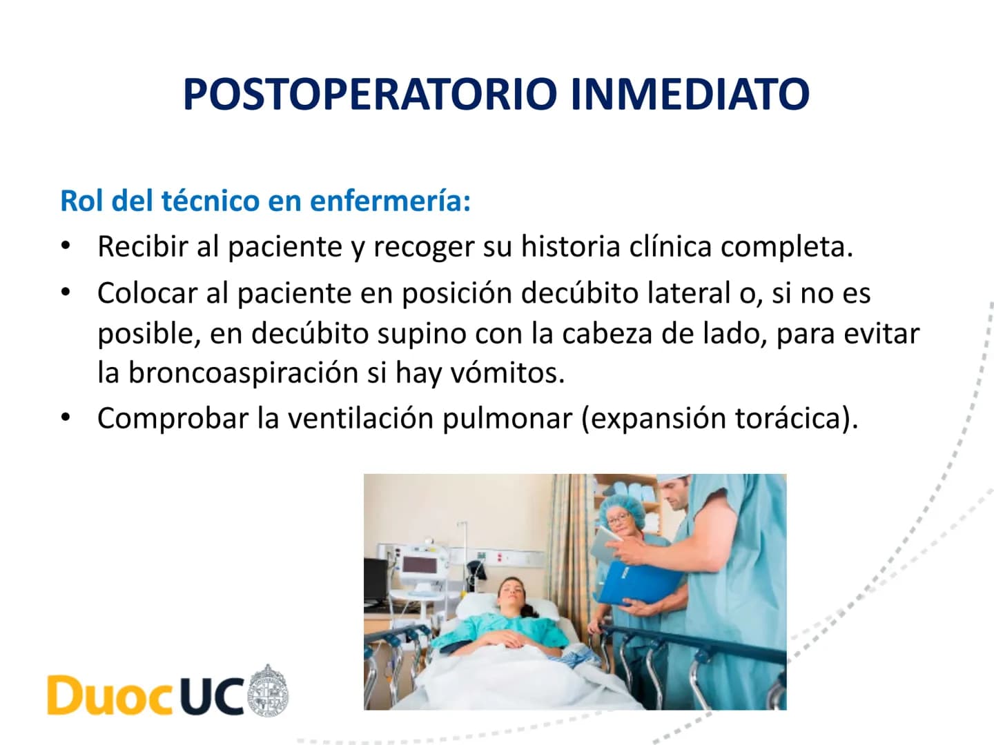 # CUIDADOS DE ENFERMERIA EN EL
# PROCESO PERIOPERATORIO
# DuocUC ¿Recuerdo o no la clase anterior? # Resultados de aprendizaje
• Conocer