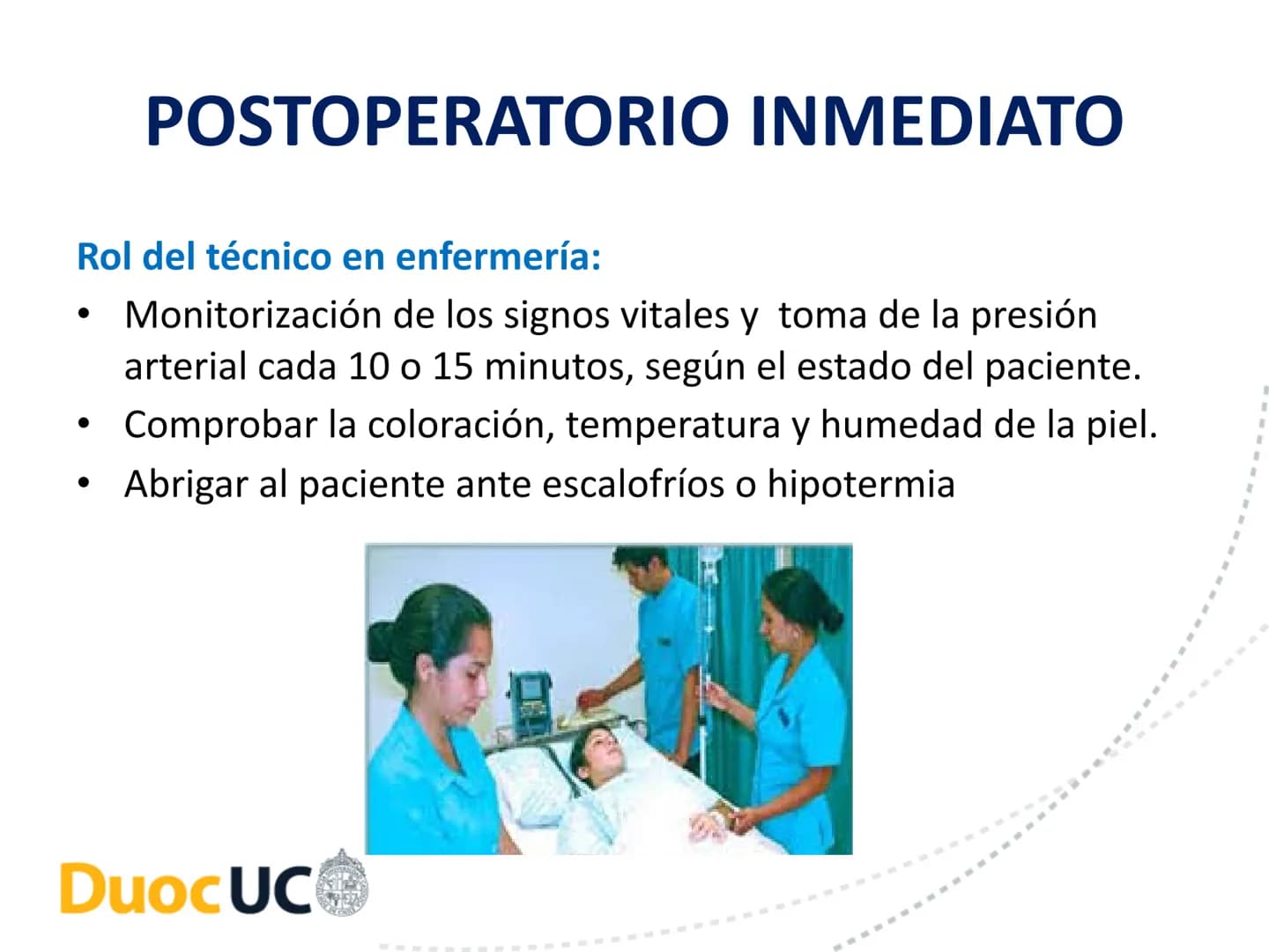 # CUIDADOS DE ENFERMERIA EN EL
# PROCESO PERIOPERATORIO
# DuocUC ¿Recuerdo o no la clase anterior? # Resultados de aprendizaje
• Conocer