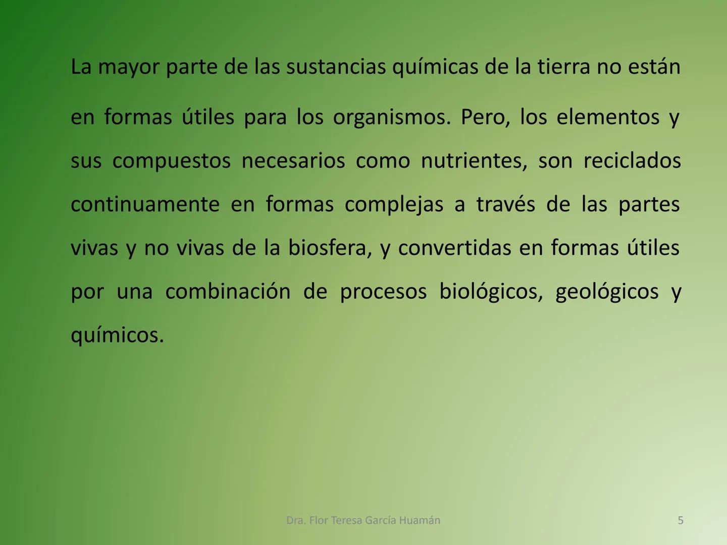 # CICLOS BIOGEOQUÍMICOS Se denomina ciclo biogeoquímico al movimiento de
cantidades masivas de carbono, nitrógeno, oxígeno,
hidrógeno, calci