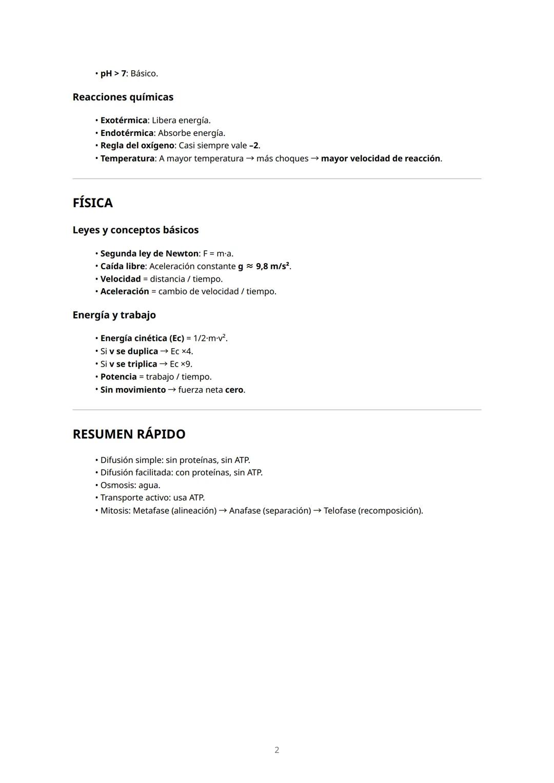# Resumen Ordenado de Conceptos Clave
BIOLOGÍA
Genética y Evolución
* Gen recesivo: Se expresa solo en condición homocigota recesiva (a