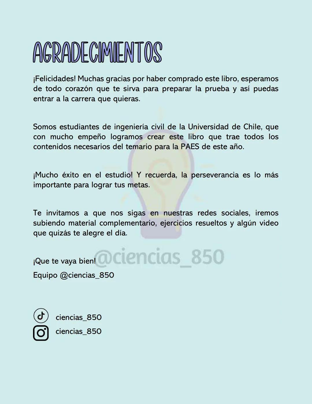 2025
LIBRO PAES
MATEMÁTICAS M1
@ciencias_850
PAES ADMISIÓN REGULAR # AGRADECIMIENTOS
¡Felicidades! Muchas gracias por haber comprado est