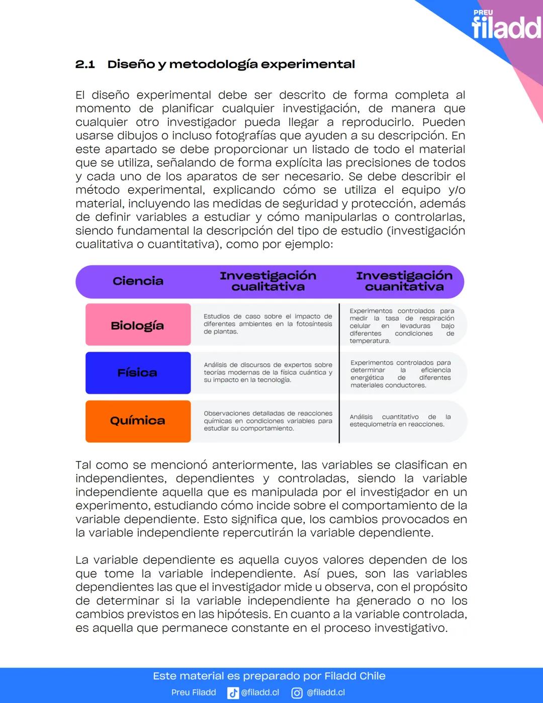 # GUÍA TEORICA
Ciencias Integradas
GUÍA
TEÓRICA
Preu Filadd @filadd.cl @filadd.cl
PREU
filadd # Habilidades científicas
## Introducción