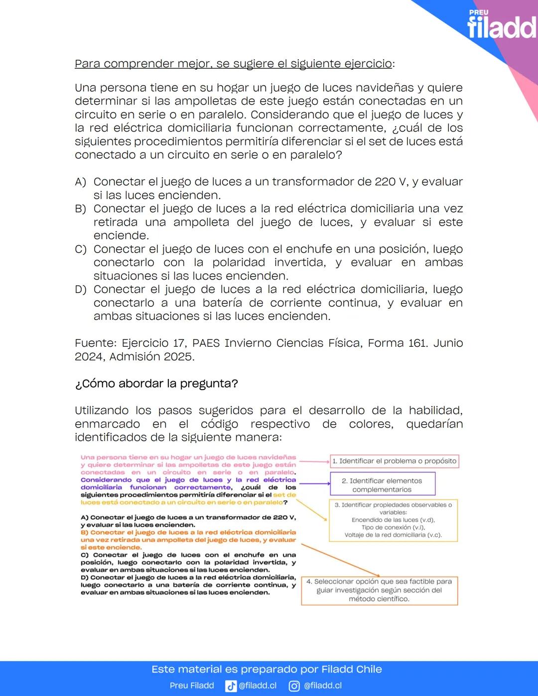 # GUÍA TEORICA
Ciencias Integradas
GUÍA
TEÓRICA
Preu Filadd @filadd.cl @filadd.cl
PREU
filadd # Habilidades científicas
## Introducción