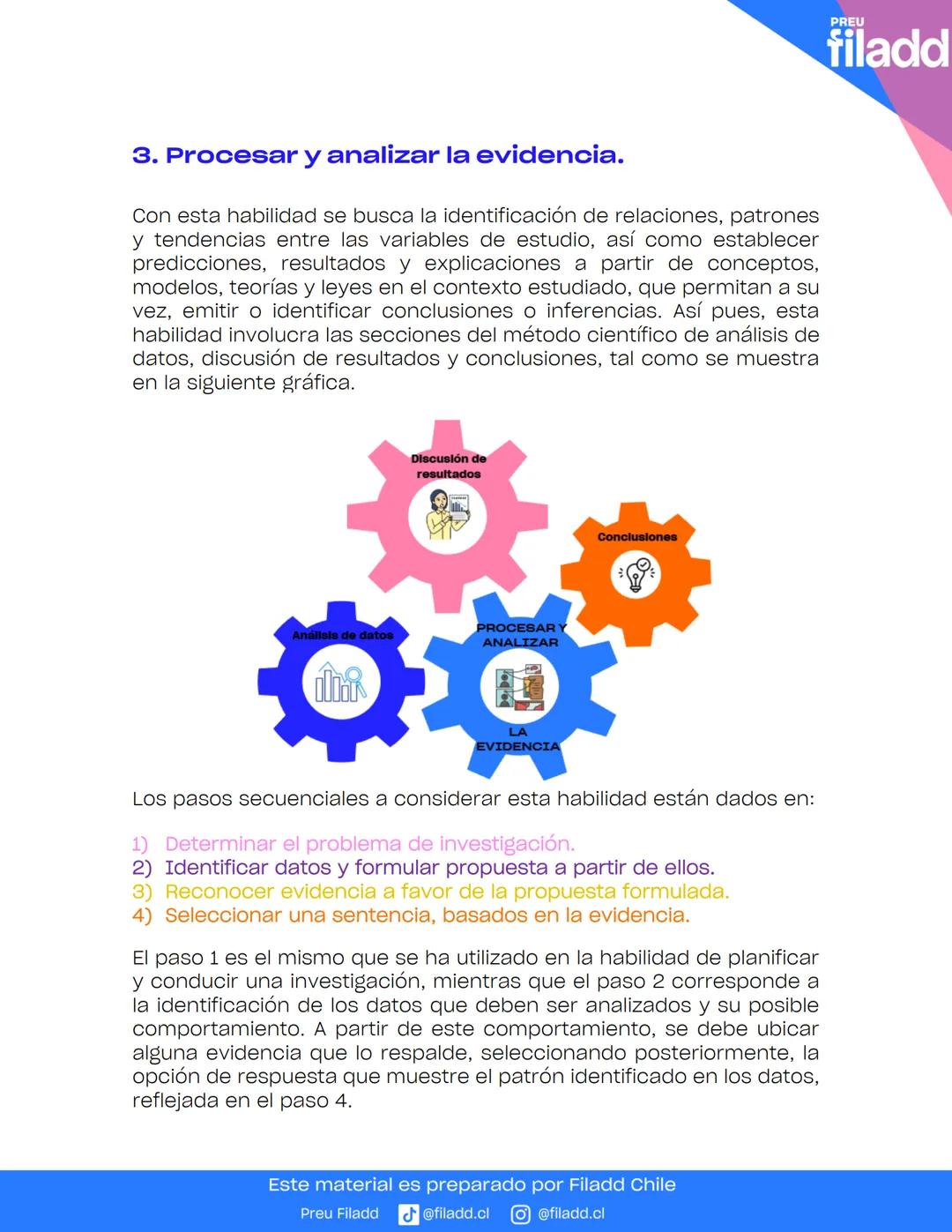 # GUÍA TEORICA
Ciencias Integradas
GUÍA
TEÓRICA
Preu Filadd @filadd.cl @filadd.cl
PREU
filadd # Habilidades científicas
## Introducción