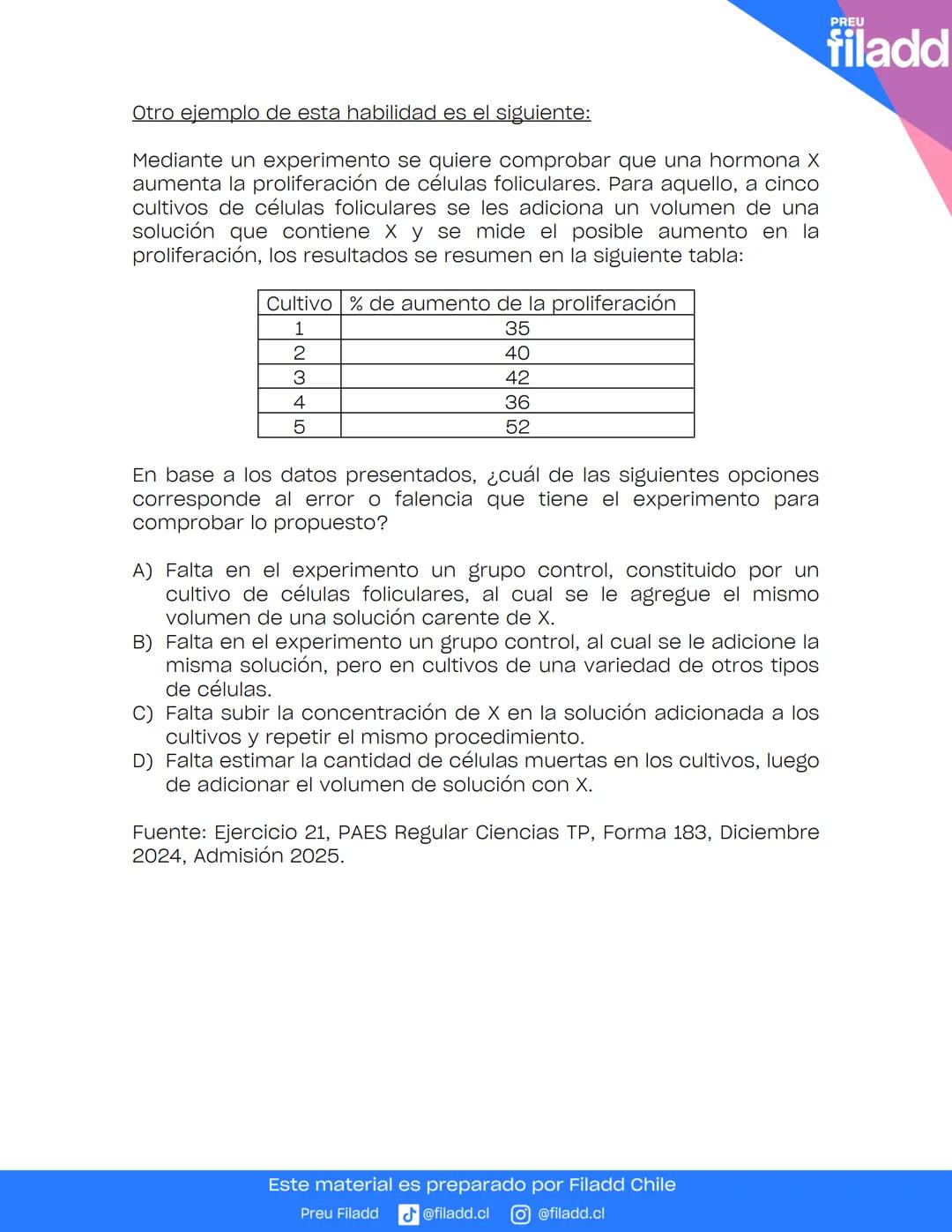 # GUÍA TEORICA
Ciencias Integradas
GUÍA
TEÓRICA
Preu Filadd @filadd.cl @filadd.cl
PREU
filadd # Habilidades científicas
## Introducción