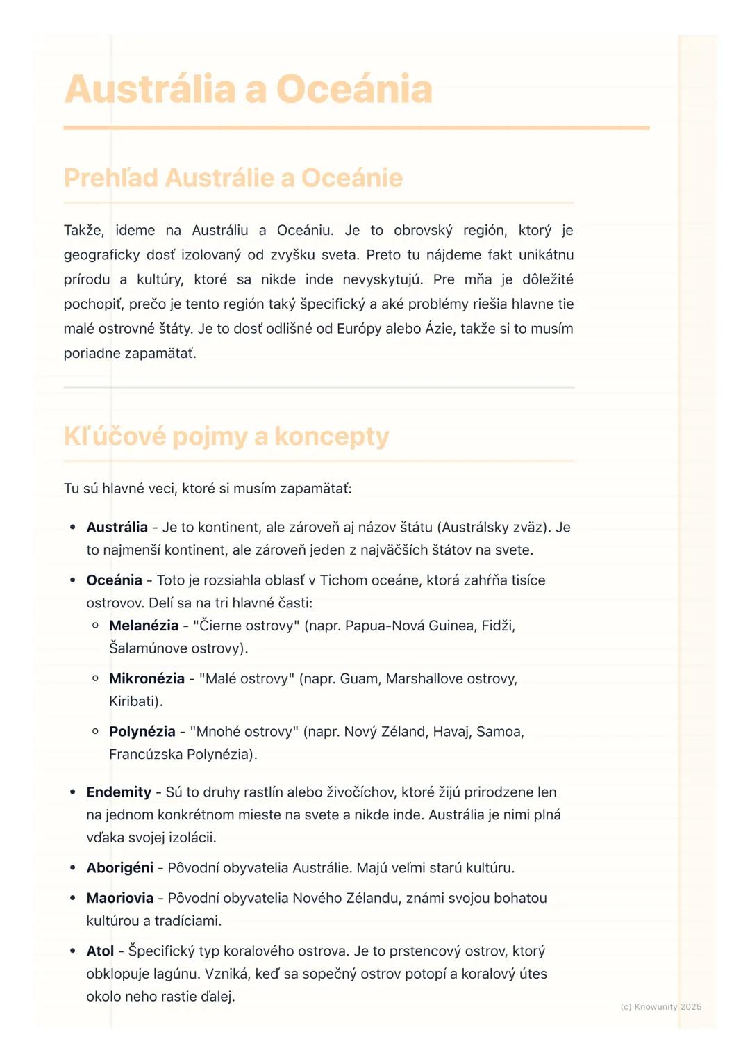 # Austrália a Oceánia
Prehľad Austrálie a Oceánie
Takže, ideme na Austráliu a Oceániu. Je to obrovský región, ktorý je
geograficky dosť iz