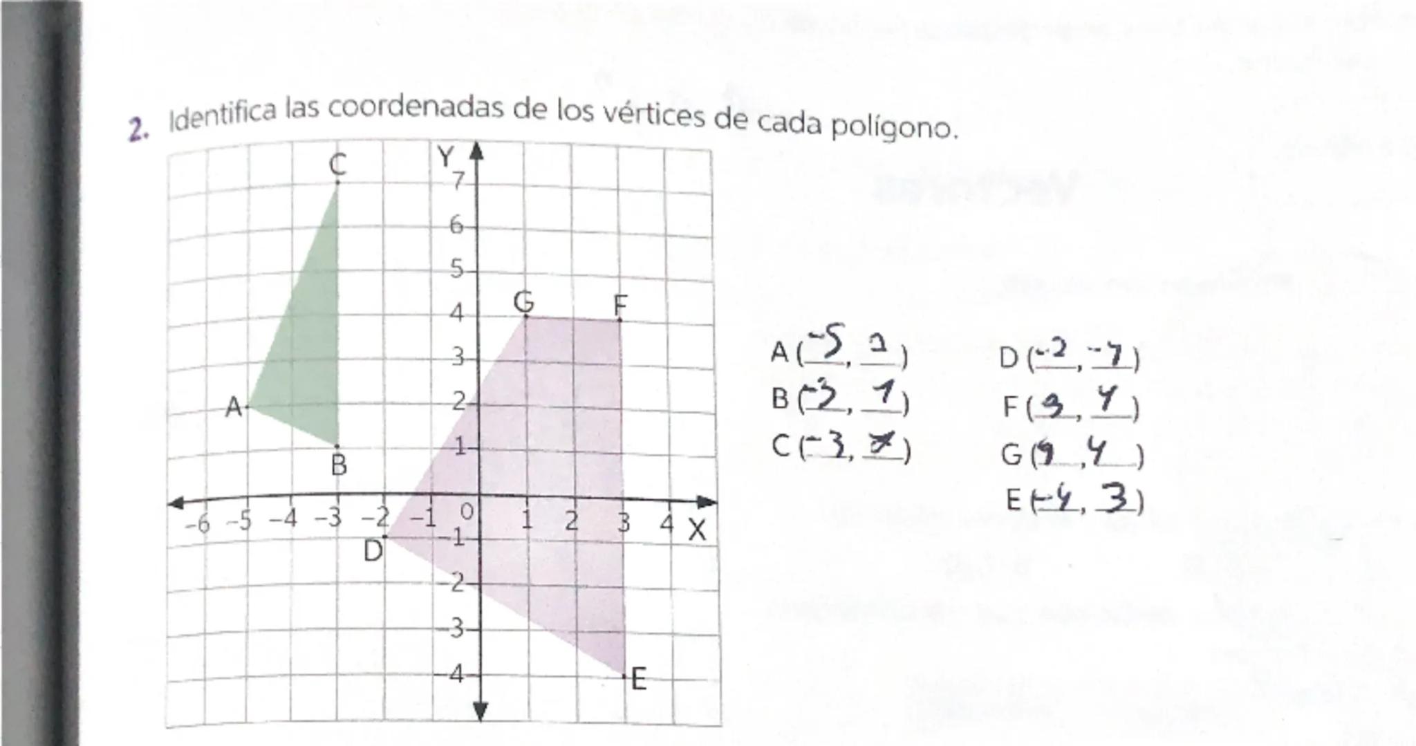 ## Vectores
1. Observa el siguiente ejercicio resuelto:
En un jardín, una hormiga se traslada de un lugar a otro
siguiendo una línea recta