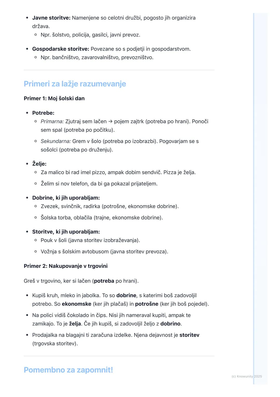 # Osnovni ekonomski pojmi
(potrebe, dobrine, storitve)
Uvod v osnovne ekonomske pojme
Vsi ljudje imamo potrebe in želje. Da bi jih zadovol