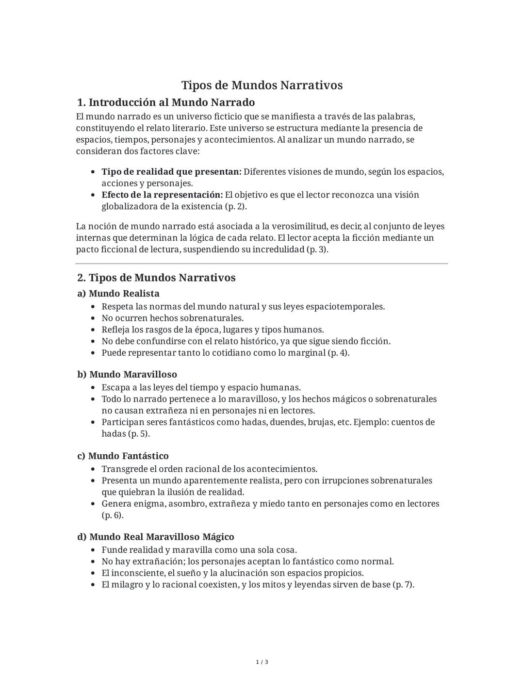 Tipos de Mundos Narrativos
1. Introducción al Mundo Narrado
El mundo narrado es un universo ficticio que se manifiesta a través de las palab