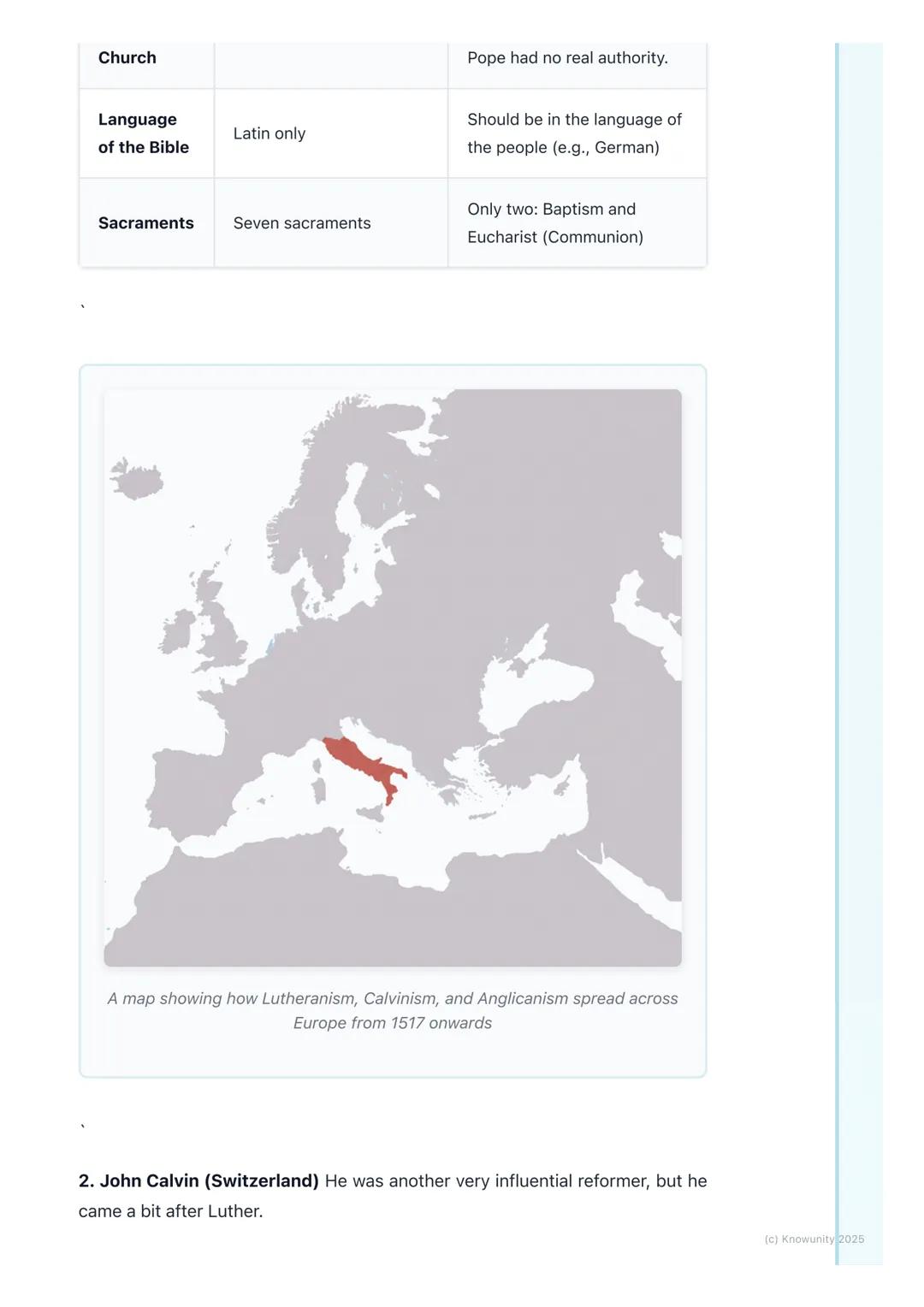 # The Reformation in Europe
An introduction to the Reformation
The Reformation was a major event in European history in the 16th century
(