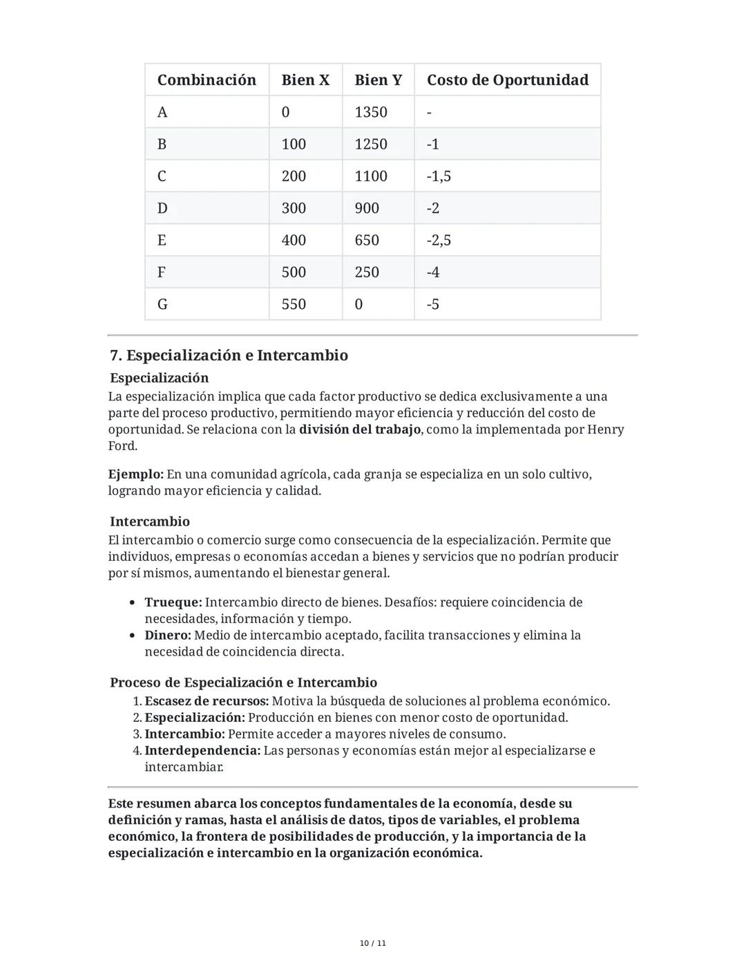 Fundamentos de Economía - Resumen
1. Introducción a la Economía
La economía es la disciplina que estudia la asignación de recursos escasos p