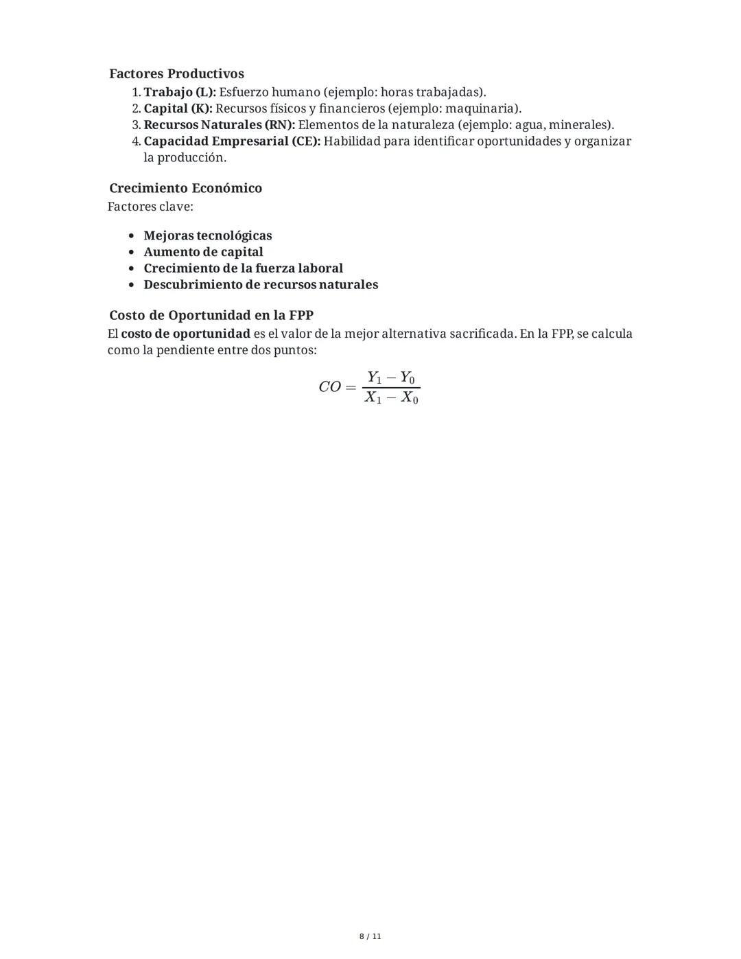 Fundamentos de Economía - Resumen
1. Introducción a la Economía
La economía es la disciplina que estudia la asignación de recursos escasos p