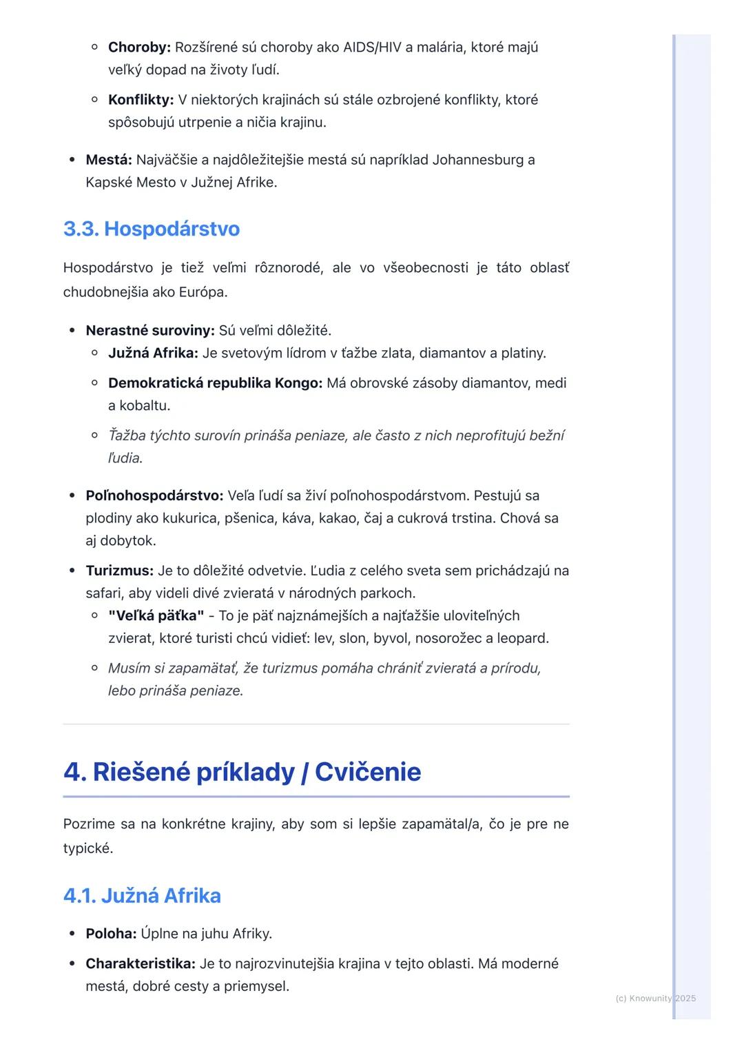 # Stredná a Južná Afrika
1. Prehľad / Úvod
Takže, ideme sa učiť o Strednej a Južnej Afrike. Je to obrovská časť kontinentu
Afrika, ktorá j