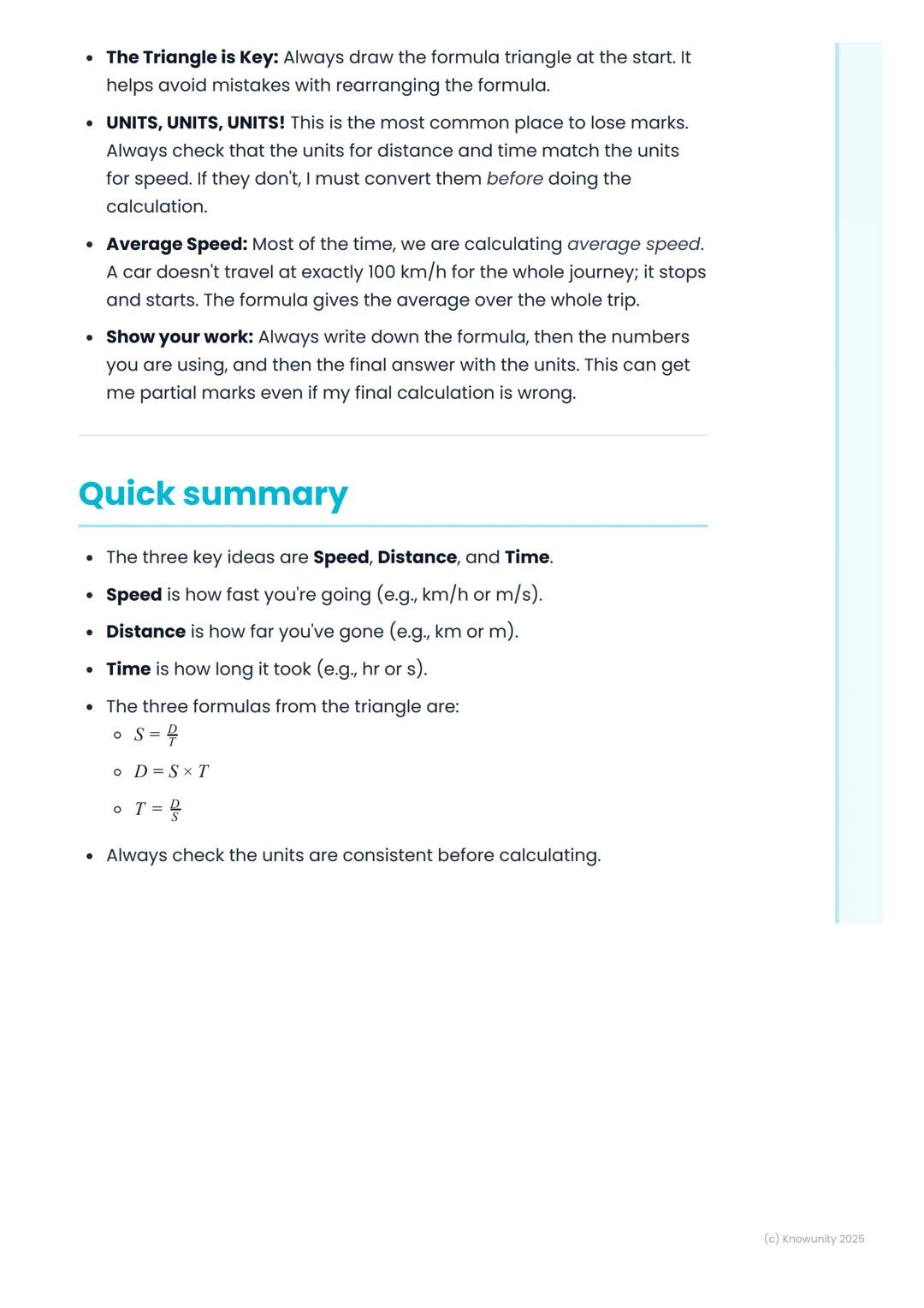 # Speed, Distance, and Time
What is speed, distance and time?
This is about how we describe motion. When something moves, we can
measure h