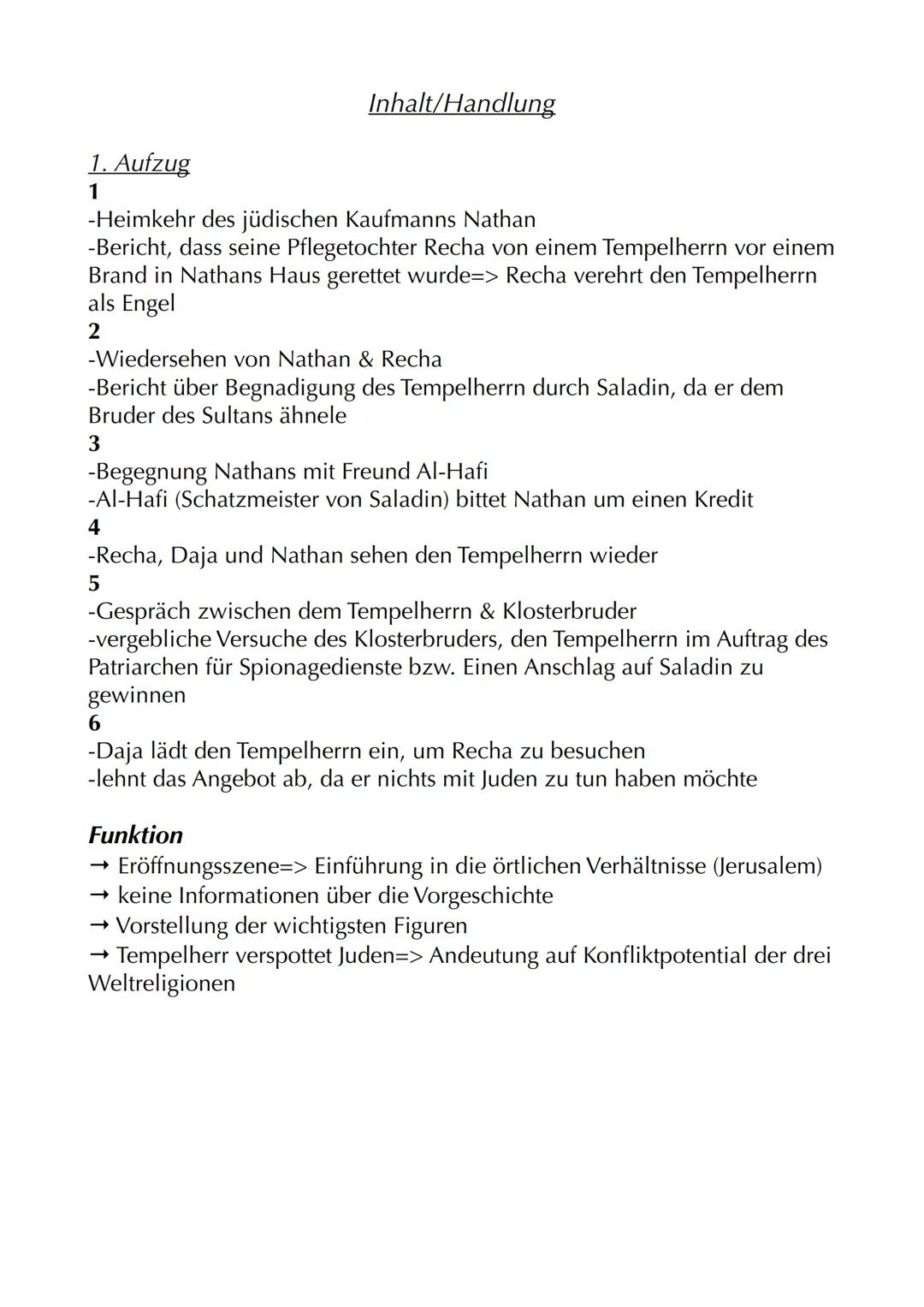 # Nathan der Weise
Autor: Gotthold Ephraim Lessing
Jahr: 1779
Textsorte: Dramatisches Gedicht
Aufbau: 5 Aufzüge/Akte mit jeweiligen Auftrit
