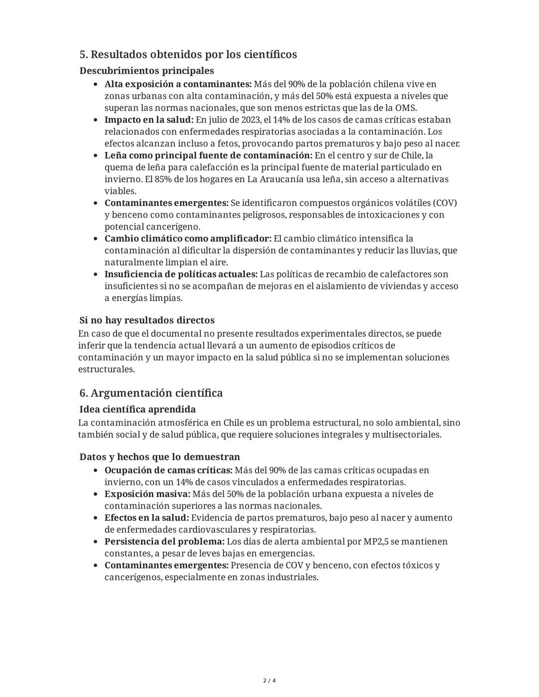 Reportaje Científico: Contaminación Atmosférica en Chile
1. Título de la noticia
Contaminación atmosférica en Chile: una amenaza estructural
