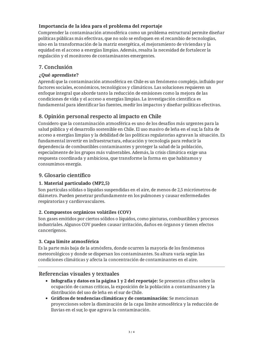 Reportaje Científico: Contaminación Atmosférica en Chile
1. Título de la noticia
Contaminación atmosférica en Chile: una amenaza estructural