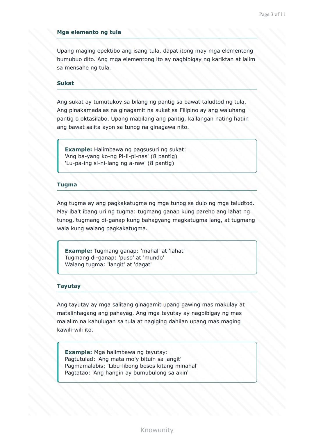 Pagsulat at Pagpapahayag: Pagbuo ng Tula
Pag-aaral sa mga elemento at pamamaraan ng
pagsulat ng tula
Mga Layuning Pang-edukasyon
Mauunawaan