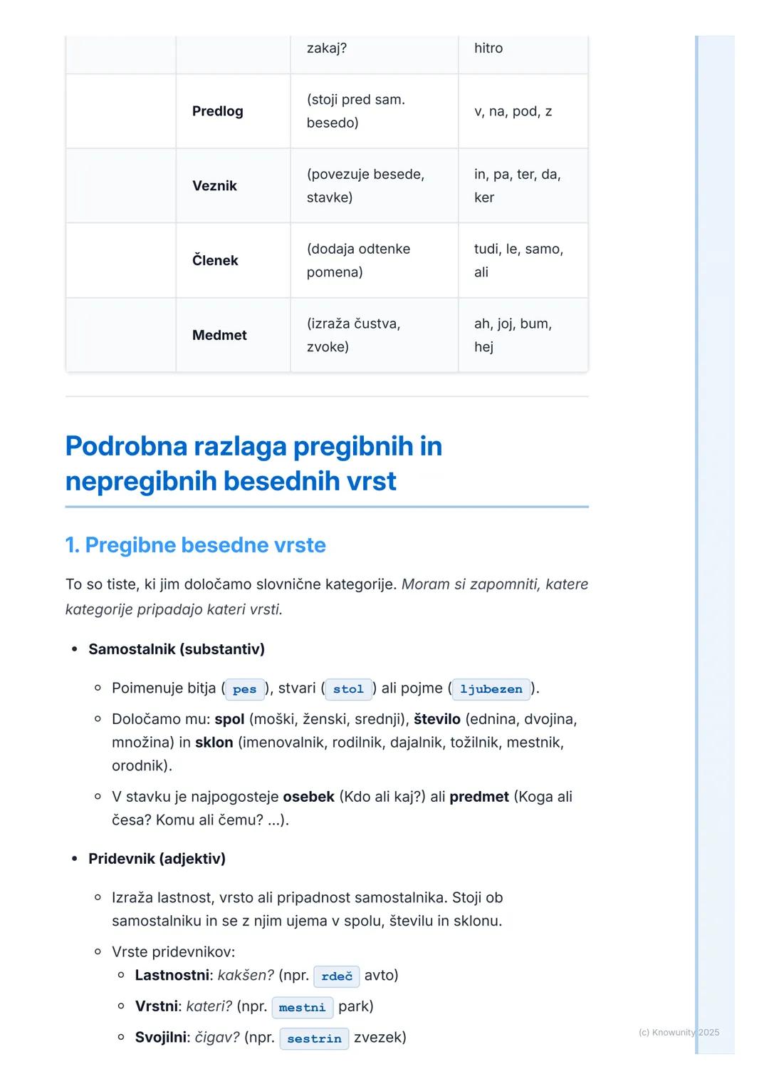 # Besedne vrste in njihove vloge
## Uvod v besedne vrste
Besedne vrste so osnova jezika. Vsaka beseda v stavku pripada določeni
vrsti, ki