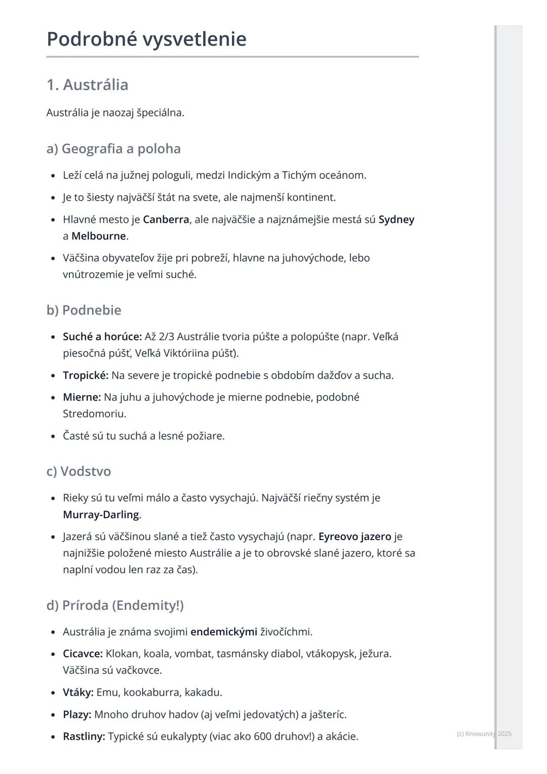 # Austrália a Oceánia
Prehľad / Úvod
Takže, dnes si prejdeme Austráliu a Oceániu. Je to veľmi zaujímavá časť sveta,
lebo je taká iná ako v