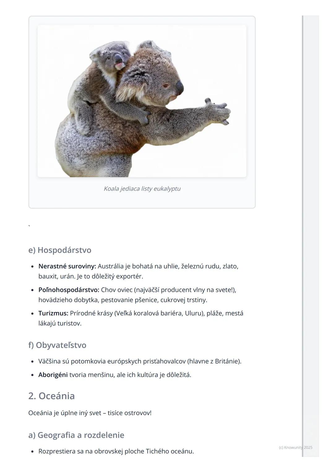 # Austrália a Oceánia
Prehľad / Úvod
Takže, dnes si prejdeme Austráliu a Oceániu. Je to veľmi zaujímavá časť sveta,
lebo je taká iná ako v