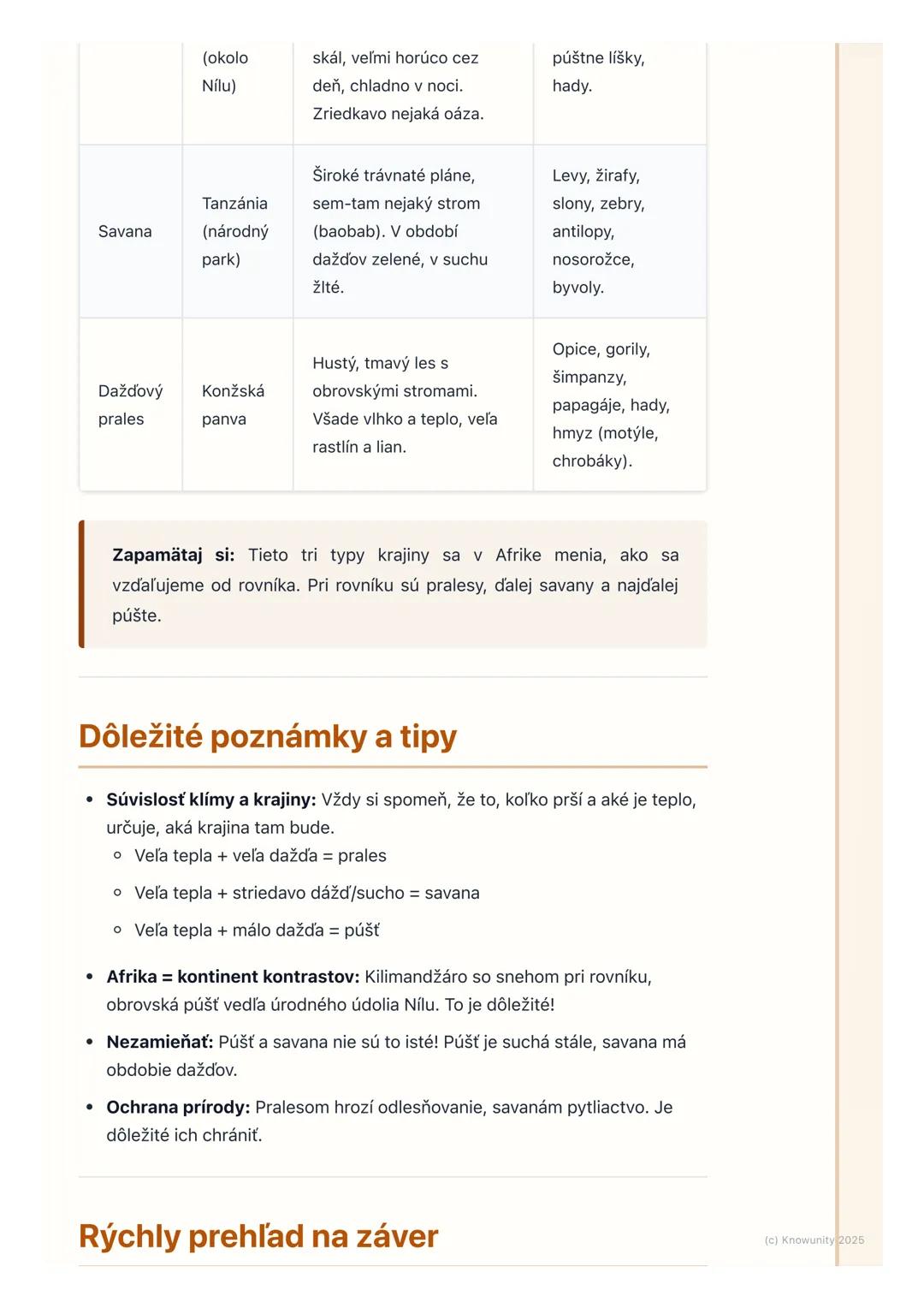 # Povrch Afriky – púšte, savany,
dažďové pralesy
Úvod/Prehľad
Afrika je obrovský kontinent a má veľmi rôznorodú prírodu. Dnes sa pozrieme