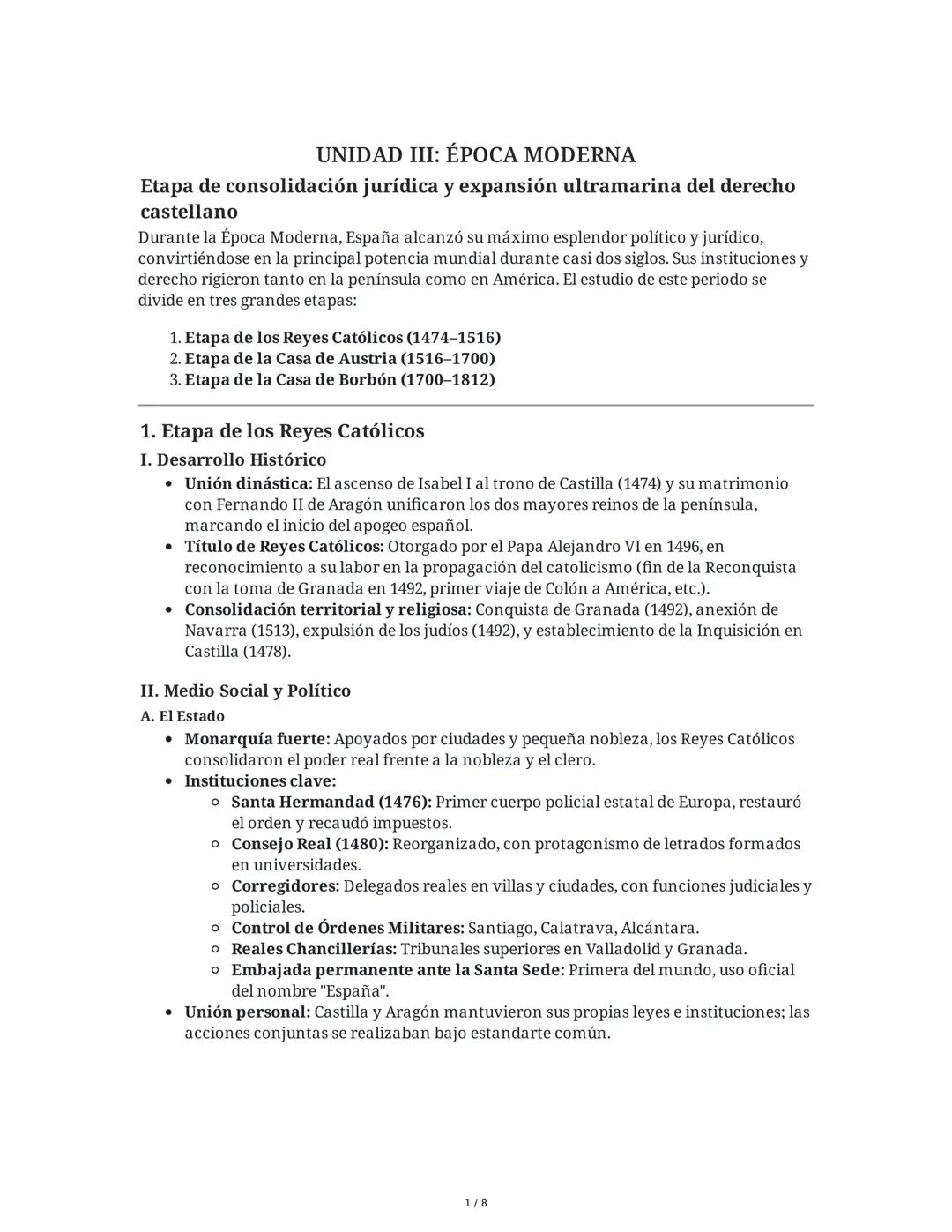 Modern Age: Legal Consolidation, Expansion