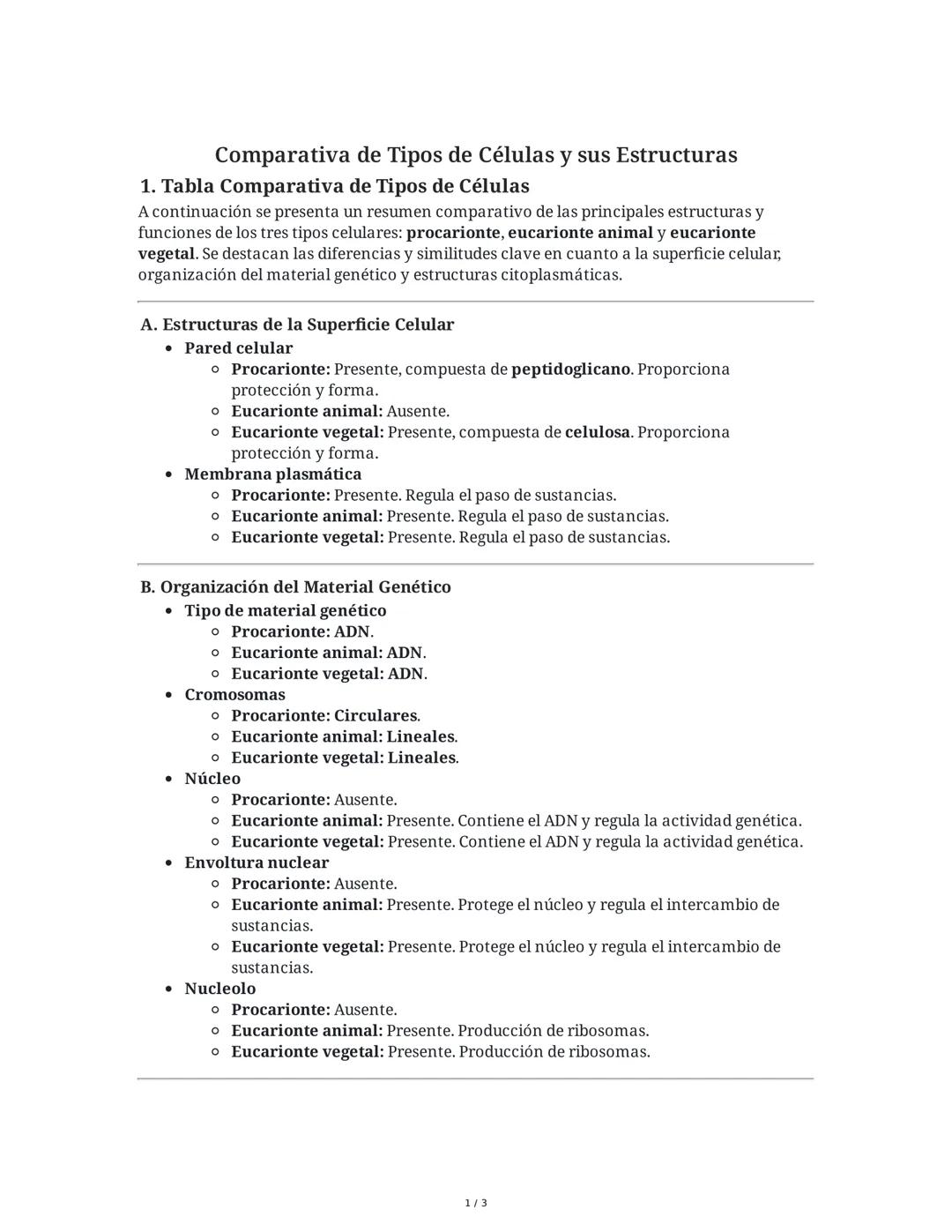 Comparación de Tipos Celulares