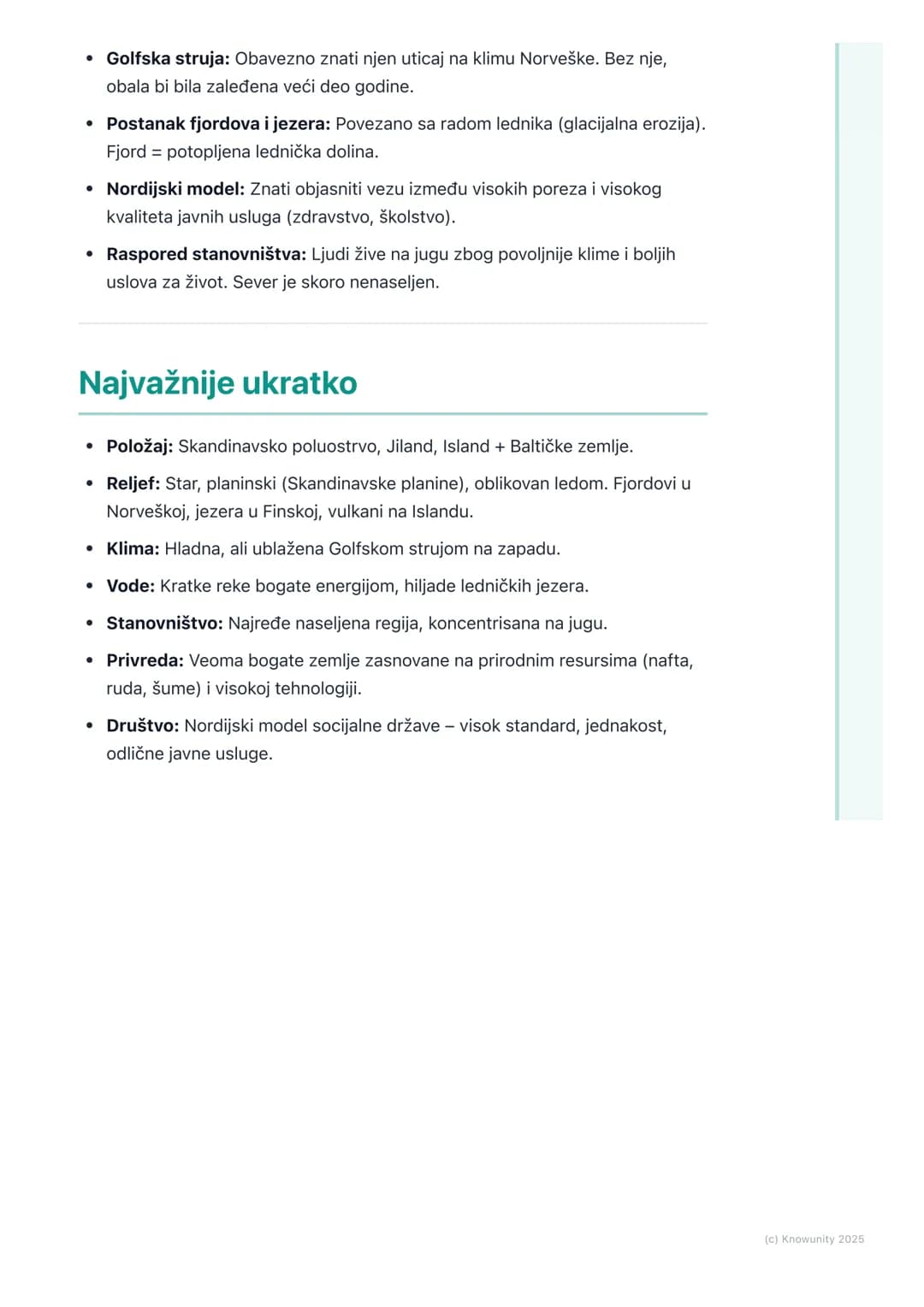 # Opšte karakteristike Severne
Evrope
Opšti pregled i položaj
Severna Evropa obuhvata Skandinavsko poluostrvo, poluostrvo Jiland, Island i