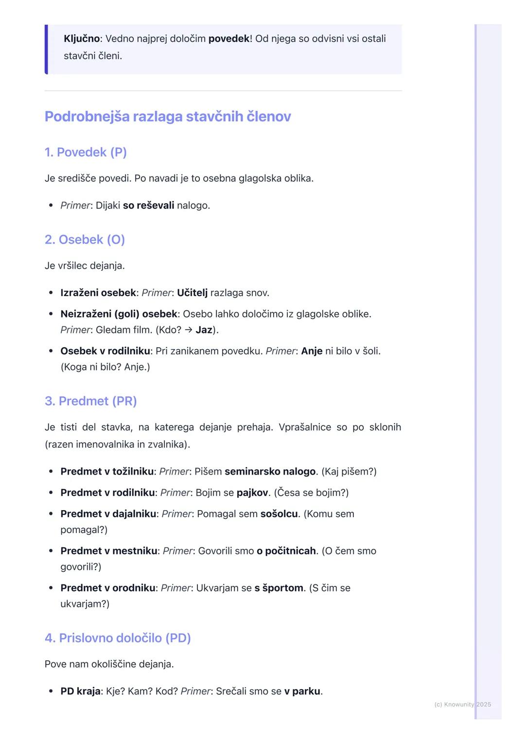 # Stavčni Členi in Skladenjska
Razmerja
Skladnja: Stavčni členi in skladenjska
razmerja
Skladnja ali sintaksa je del slovnice, ki se ukvar