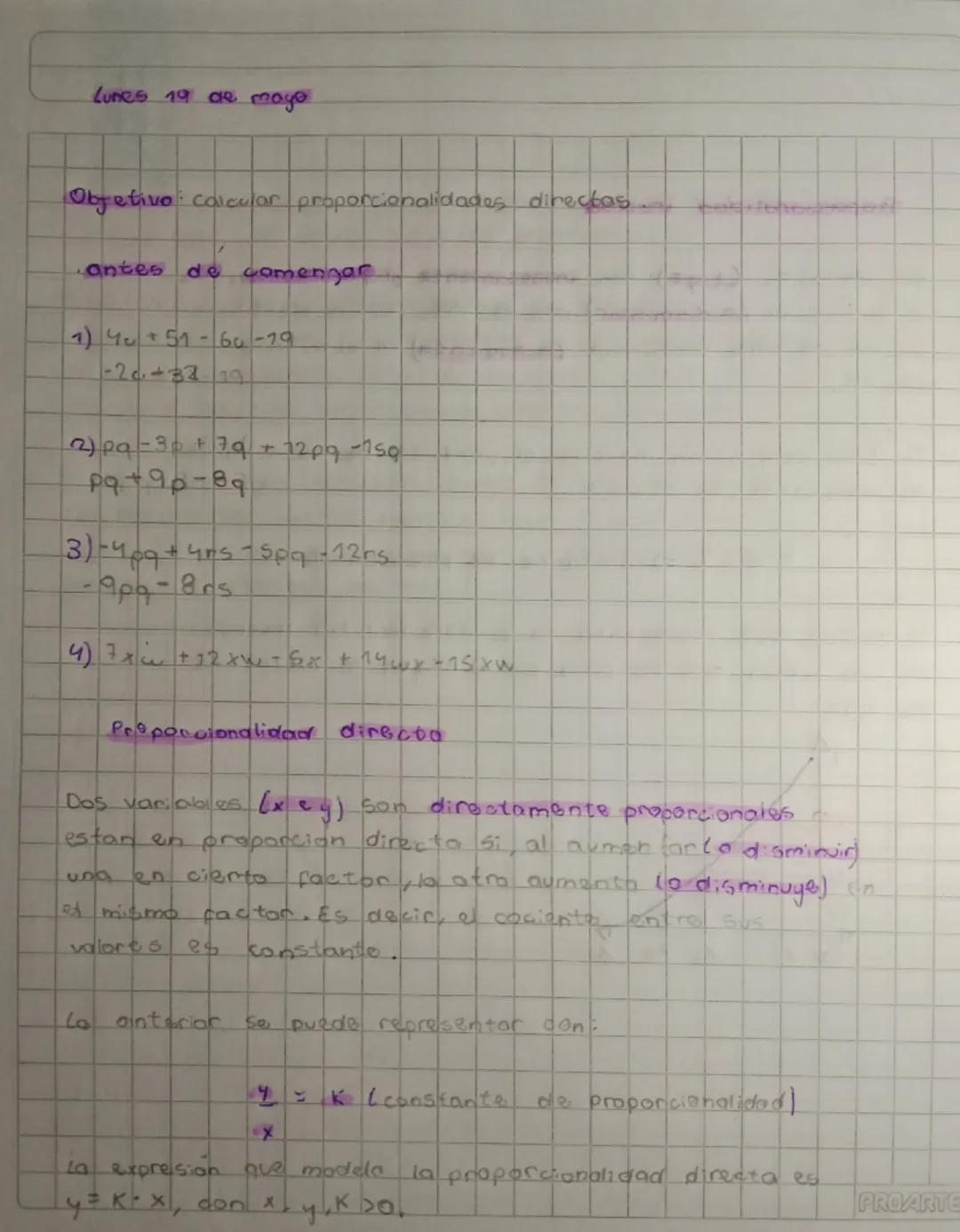Proporcionalidad directa