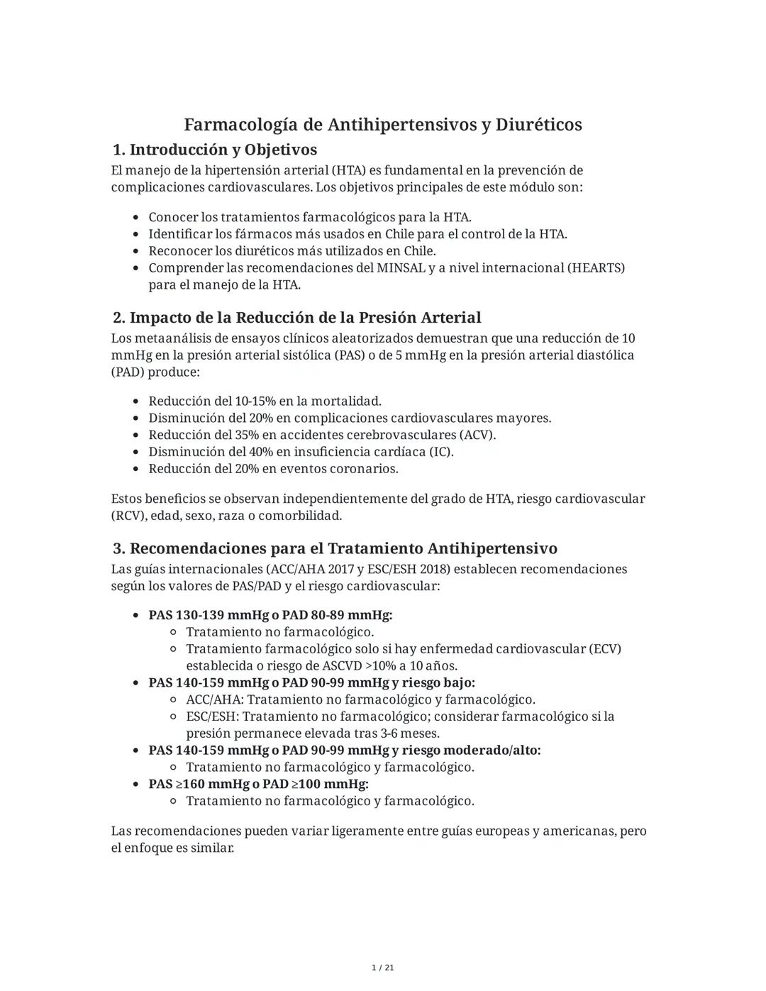 Farmacología Antihipertensivos y Diuréticos