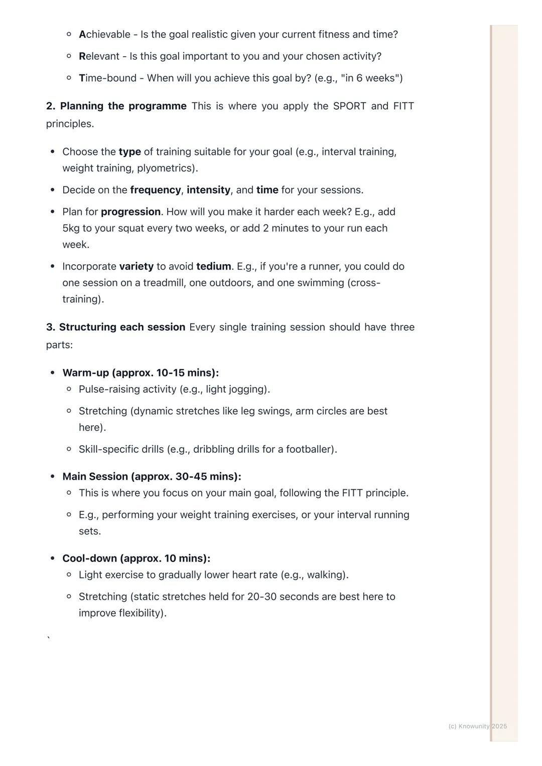 # Developing a Personal
Exercise Programme (PEP)
Introduction to personal exercise programmes
A Personal Exercise Programme (PEP) is a tra