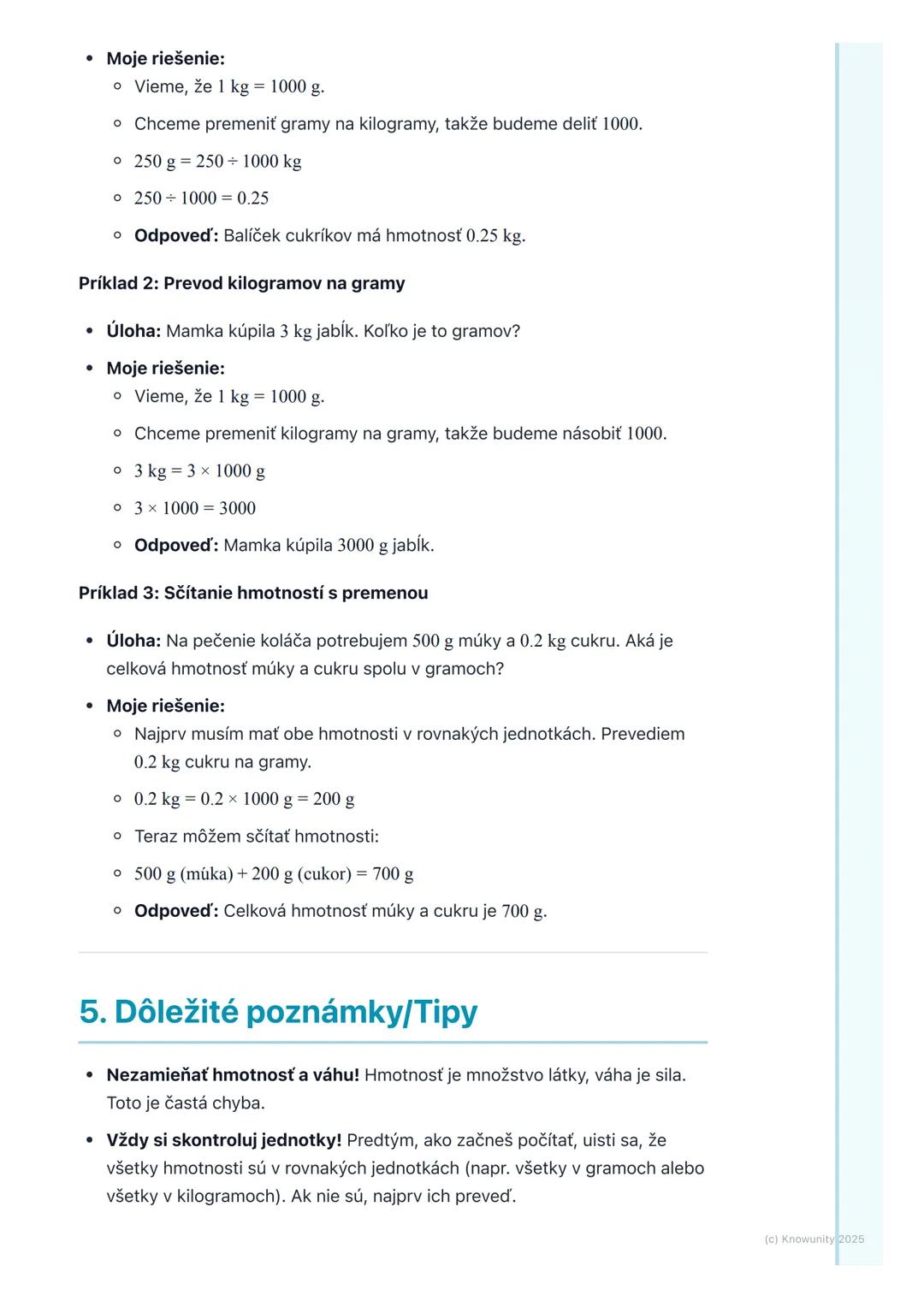 # Meranie hmotnosti
## 1. Úvod k meraniu hmotnosti
Dnes si zopakujeme, čo je to hmotnosť a ako ju meriame. Je to dôležité, lebo
hmotnosť s