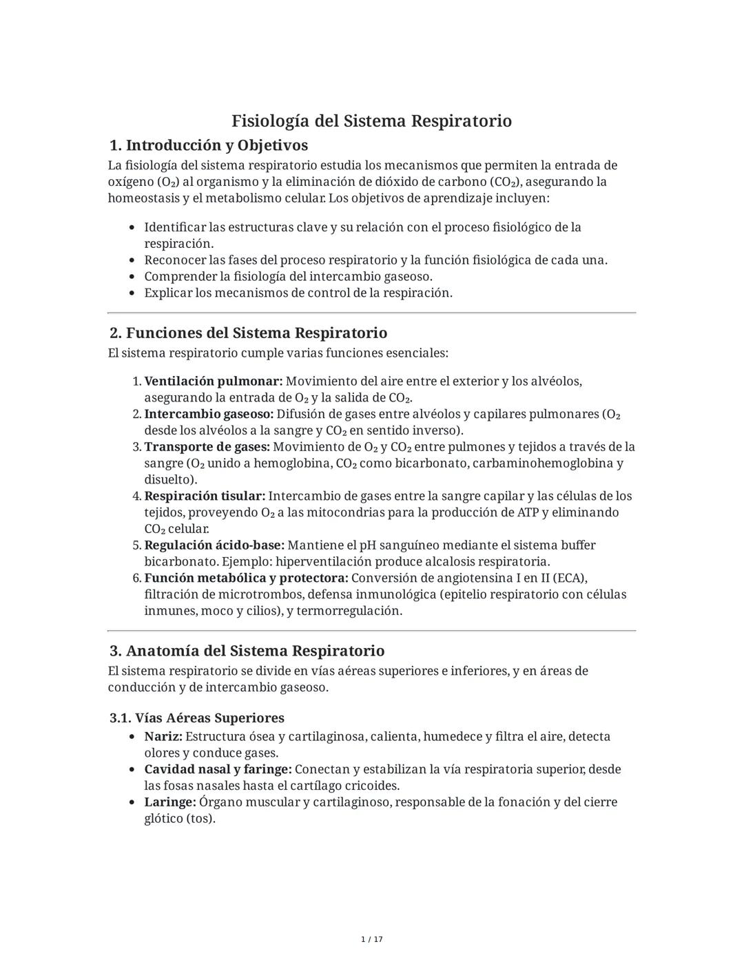Fisiología del Sistema Respiratorio