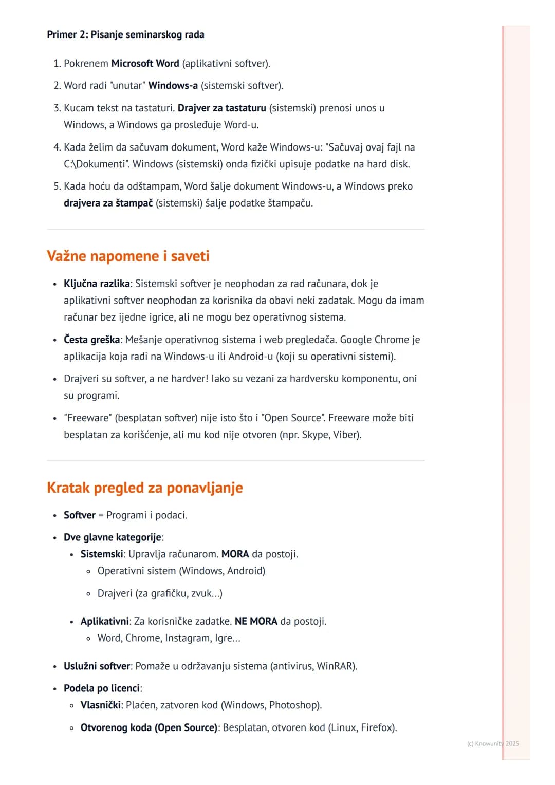 # Kategorije softvera
Uvod u kategorije softvera
Softver je skup instrukcija, podataka ili programa koji se koriste za upravljanje
računar