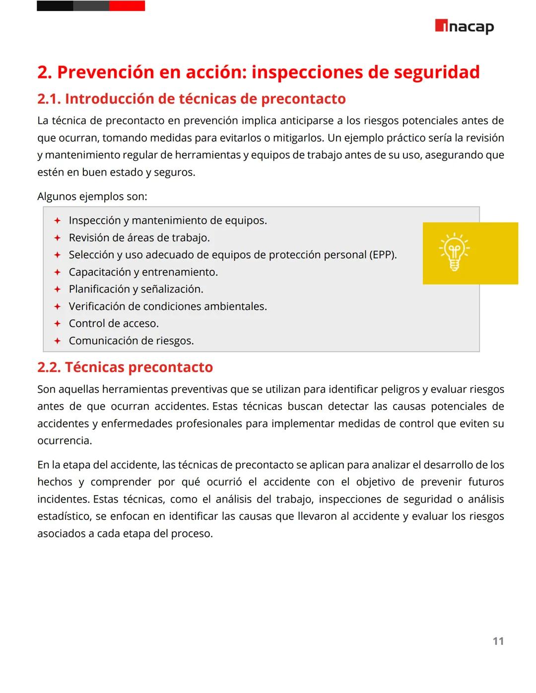 # Técnicas analíticas, inspecciones y observación de seguridad
Lectura
Inacap # Introducción
Las técnicas de prevención de riesgos labora