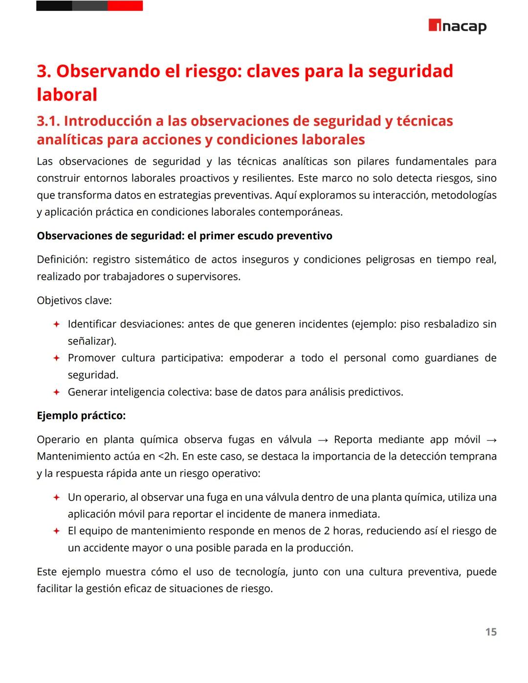 # Técnicas analíticas, inspecciones y observación de seguridad
Lectura
Inacap # Introducción
Las técnicas de prevención de riesgos labora