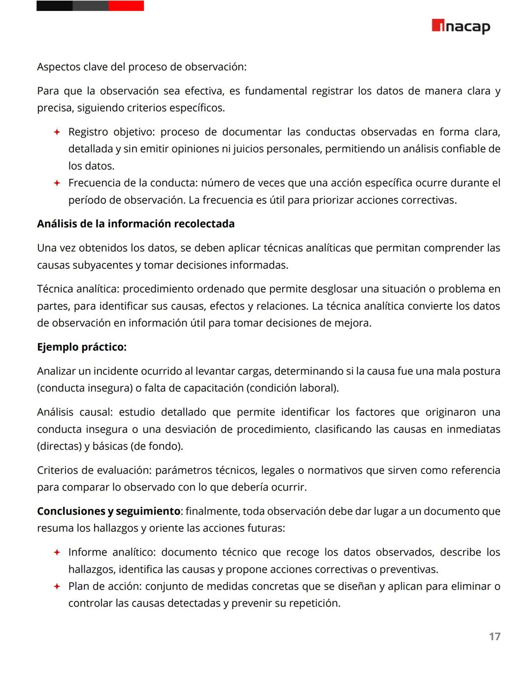 # Técnicas analíticas, inspecciones y observación de seguridad
Lectura
Inacap # Introducción
Las técnicas de prevención de riesgos labora