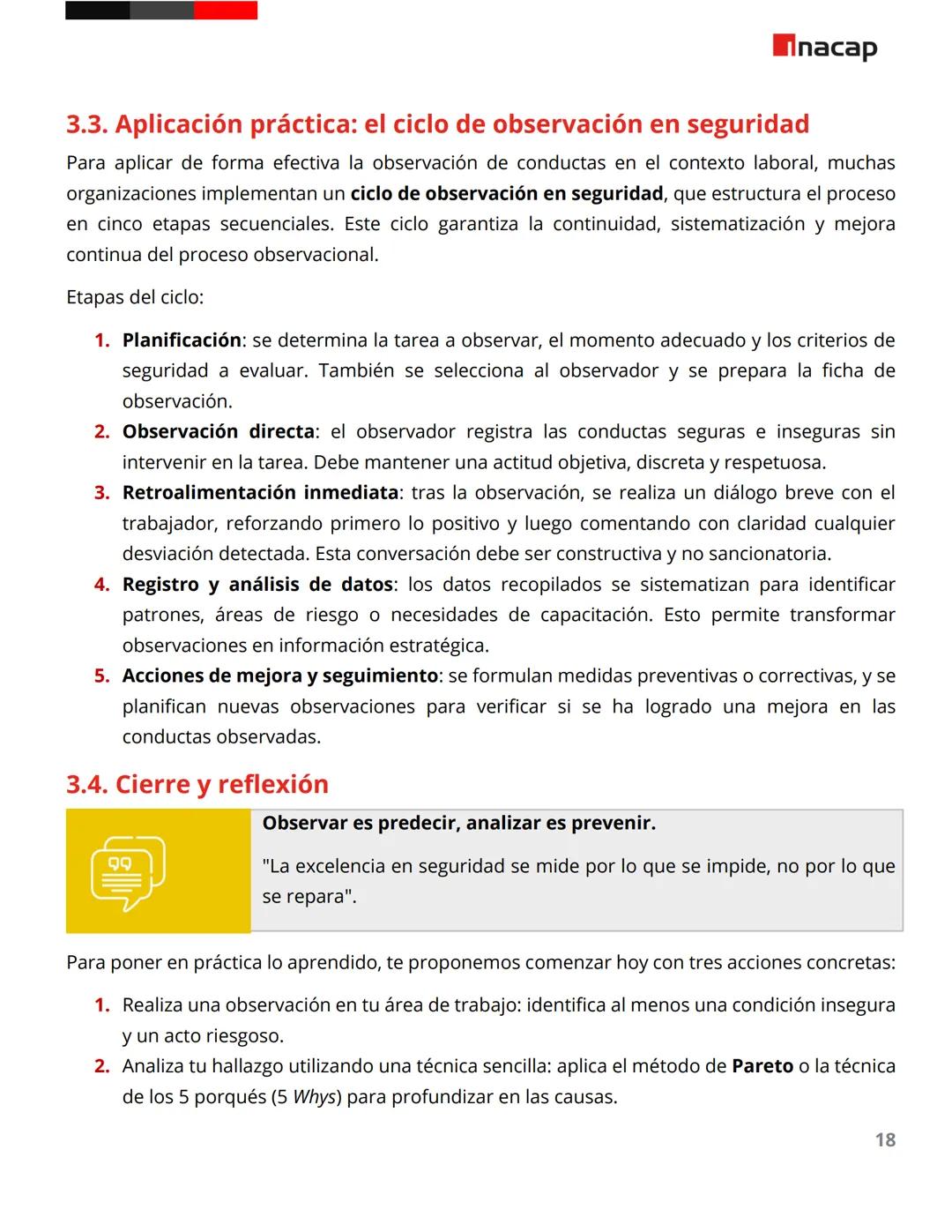 # Técnicas analíticas, inspecciones y observación de seguridad
Lectura
Inacap # Introducción
Las técnicas de prevención de riesgos labora
