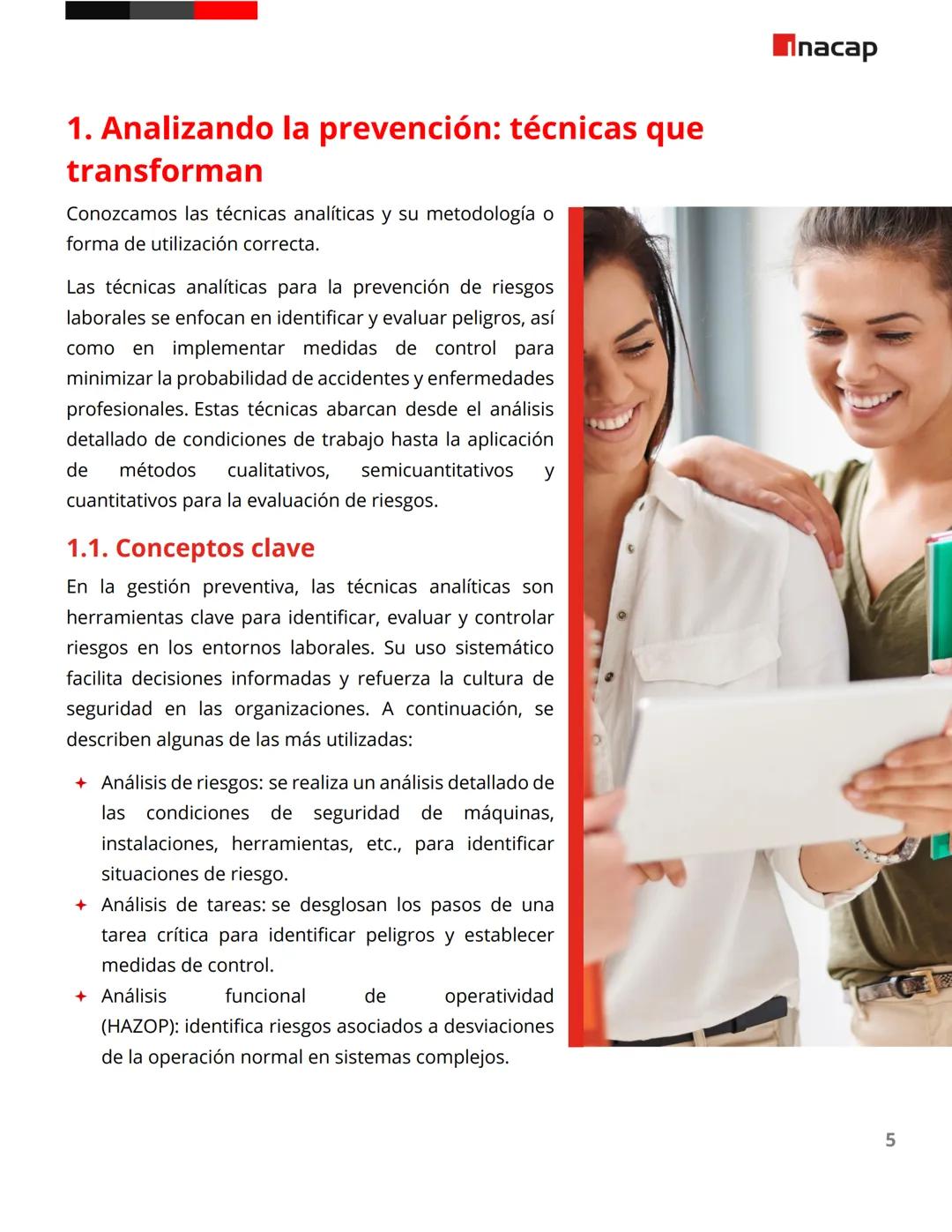 # Técnicas analíticas, inspecciones y observación de seguridad
Lectura
Inacap # Introducción
Las técnicas de prevención de riesgos labora