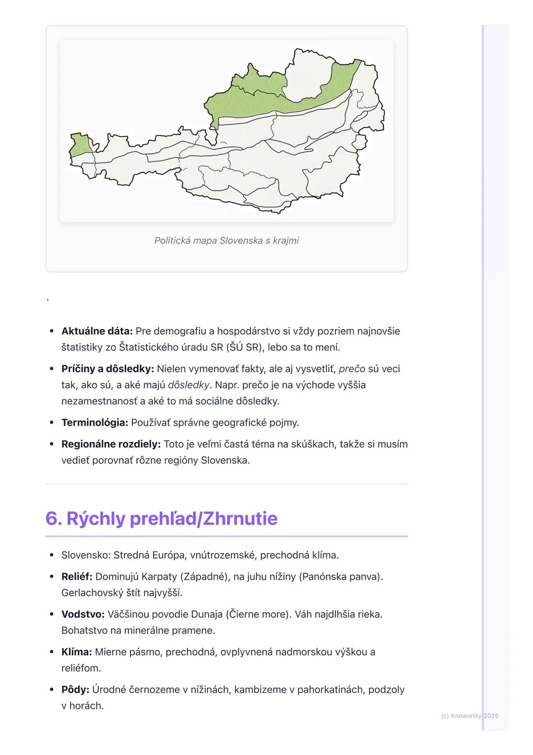 # Geografia Slovenska
## 1. Prehľad geografie Slovenska
Geografia Slovenska je pre mňa kľúčová, lebo nám pomáha pochopiť, kde
žijeme a ako