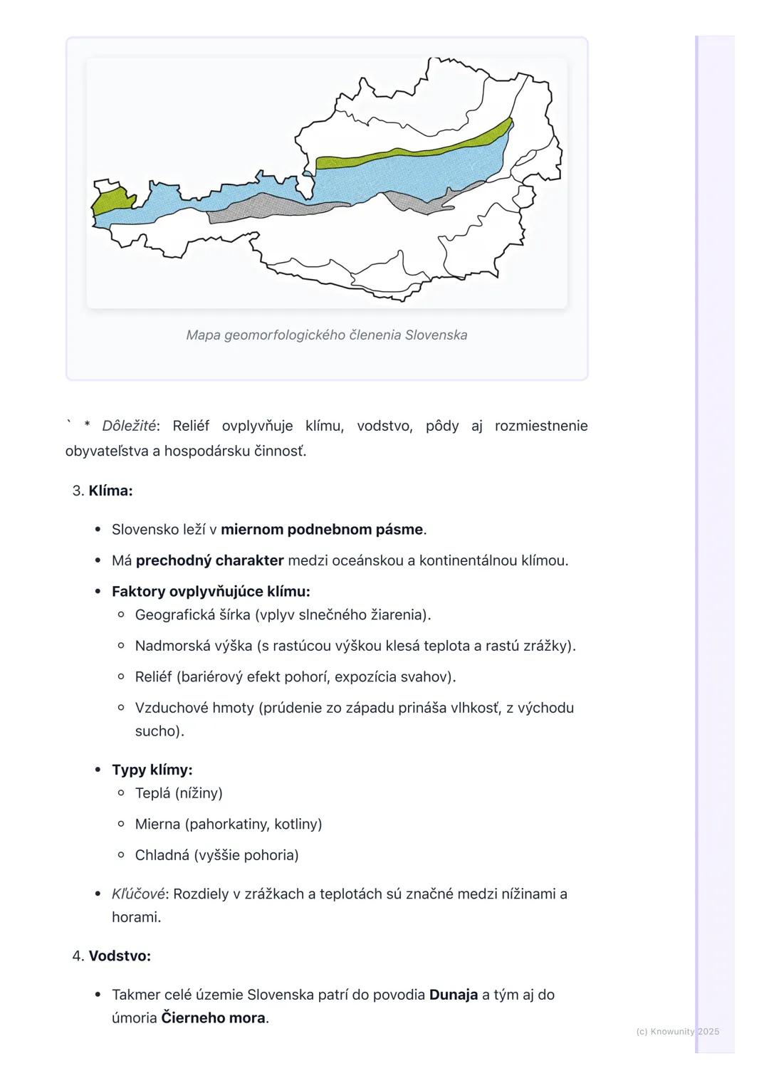 # Geografia Slovenska
## 1. Prehľad geografie Slovenska
Geografia Slovenska je pre mňa kľúčová, lebo nám pomáha pochopiť, kde
žijeme a ako