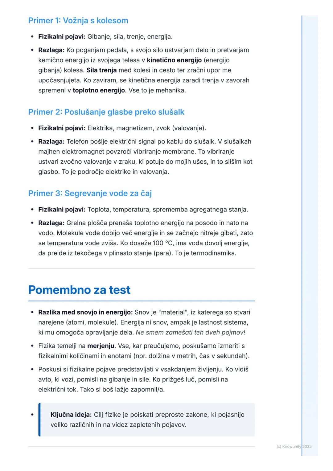 # Kaj je fizika?
Kaj je fizika?
Fizika je ena od naravoslovnih ved. To pomeni, da preučuje naravo. Njena
glavna naloga je, da poskuša razu