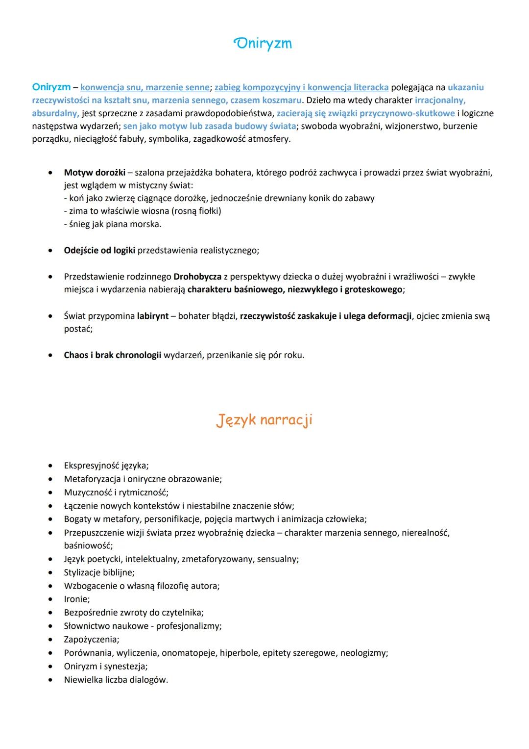 # Mityzacja w Sklepach Cynamonowych"
Mityzacja - zabieg literacki, polegający na kreowaniu świata przedstawionego, aby pokazać jego podobie